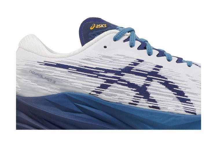 Asics Running Shoes Size 6.5 ASICS Novablast 3 White Deep Ocean