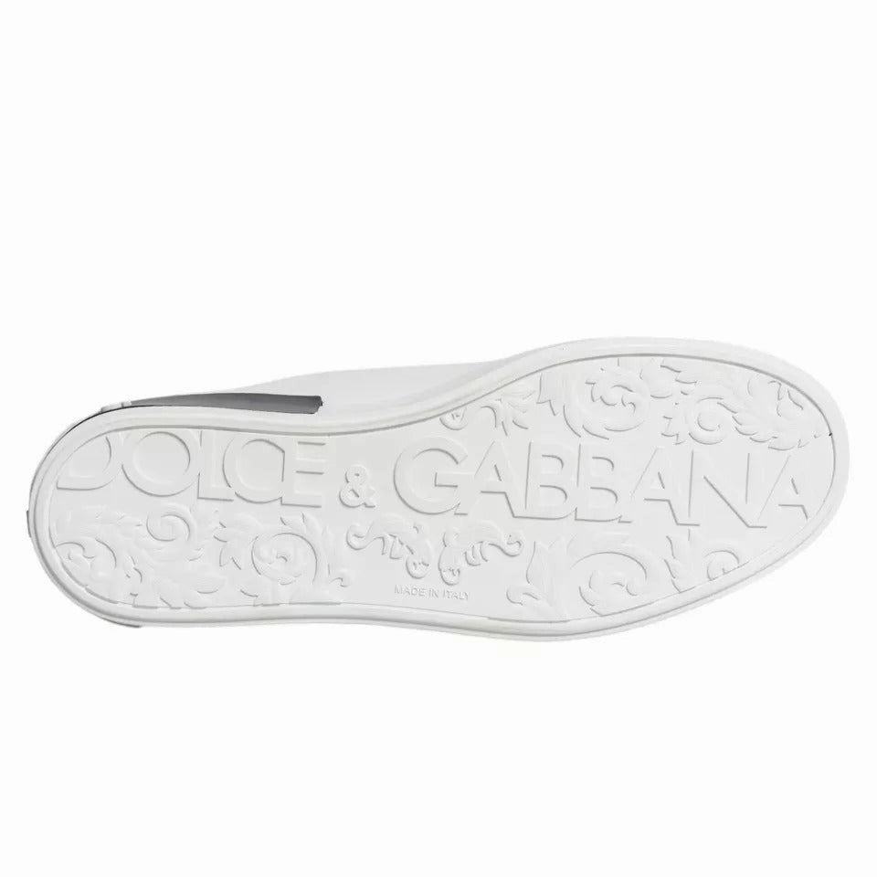 Dolce & Gabbana White Leather Logo Portofino Sneaker Shoes 49ers Sneakers