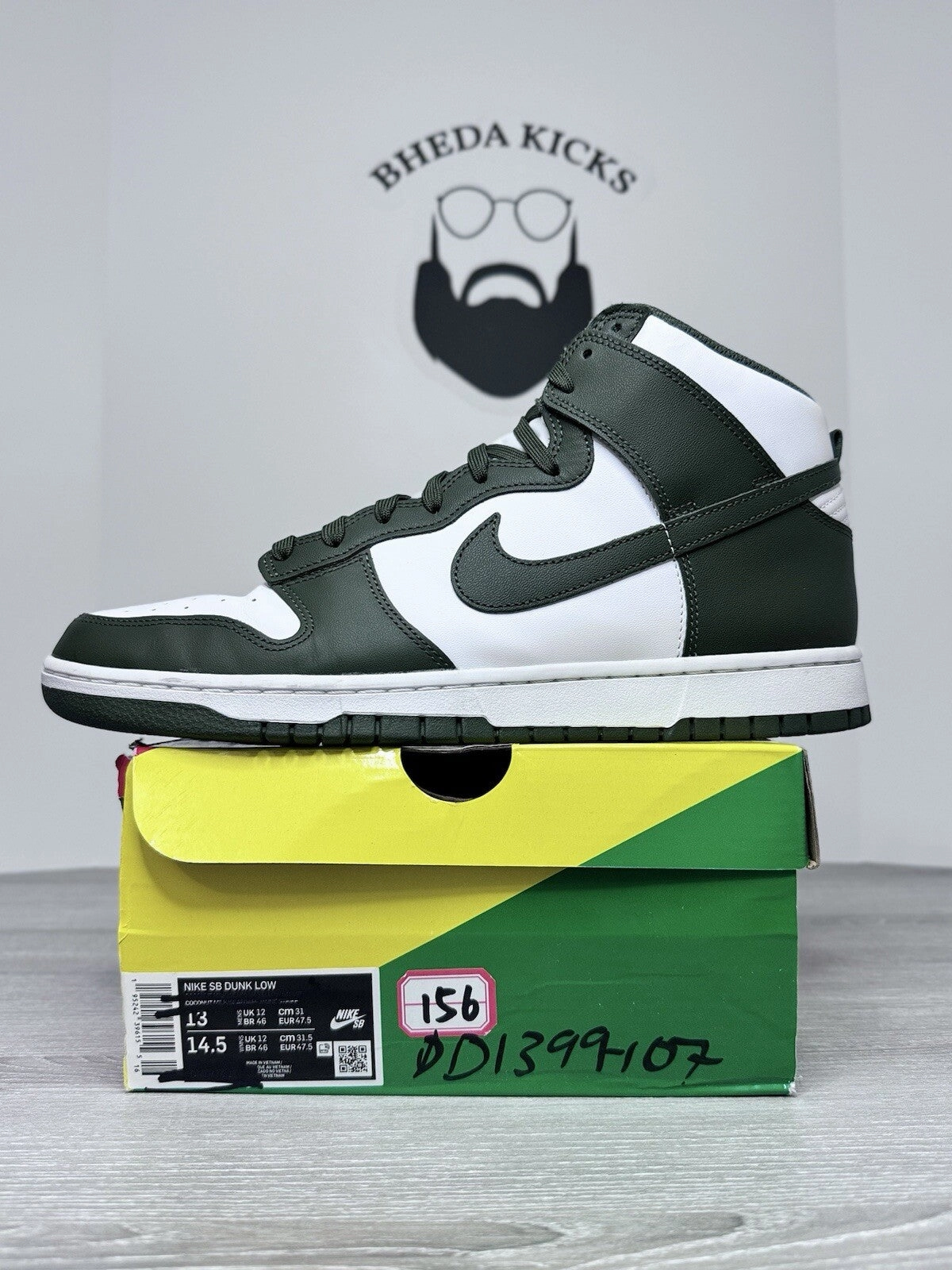 Size 13 Nike Dunk 2022 High Cargo Khaki DD1399-107 Preowned Og Authentic Asics Cheerleading Shoes