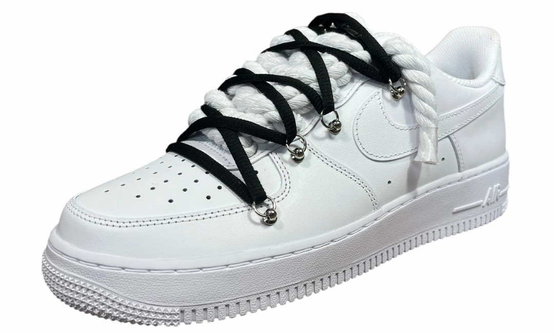 Nike Air Force 1 White Double Rope Laces White/Black Asics Shoes Wholesale Distributors