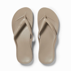 Arch Support Flip Flops - Classic - Taupe Flip Flop Thong Sandals