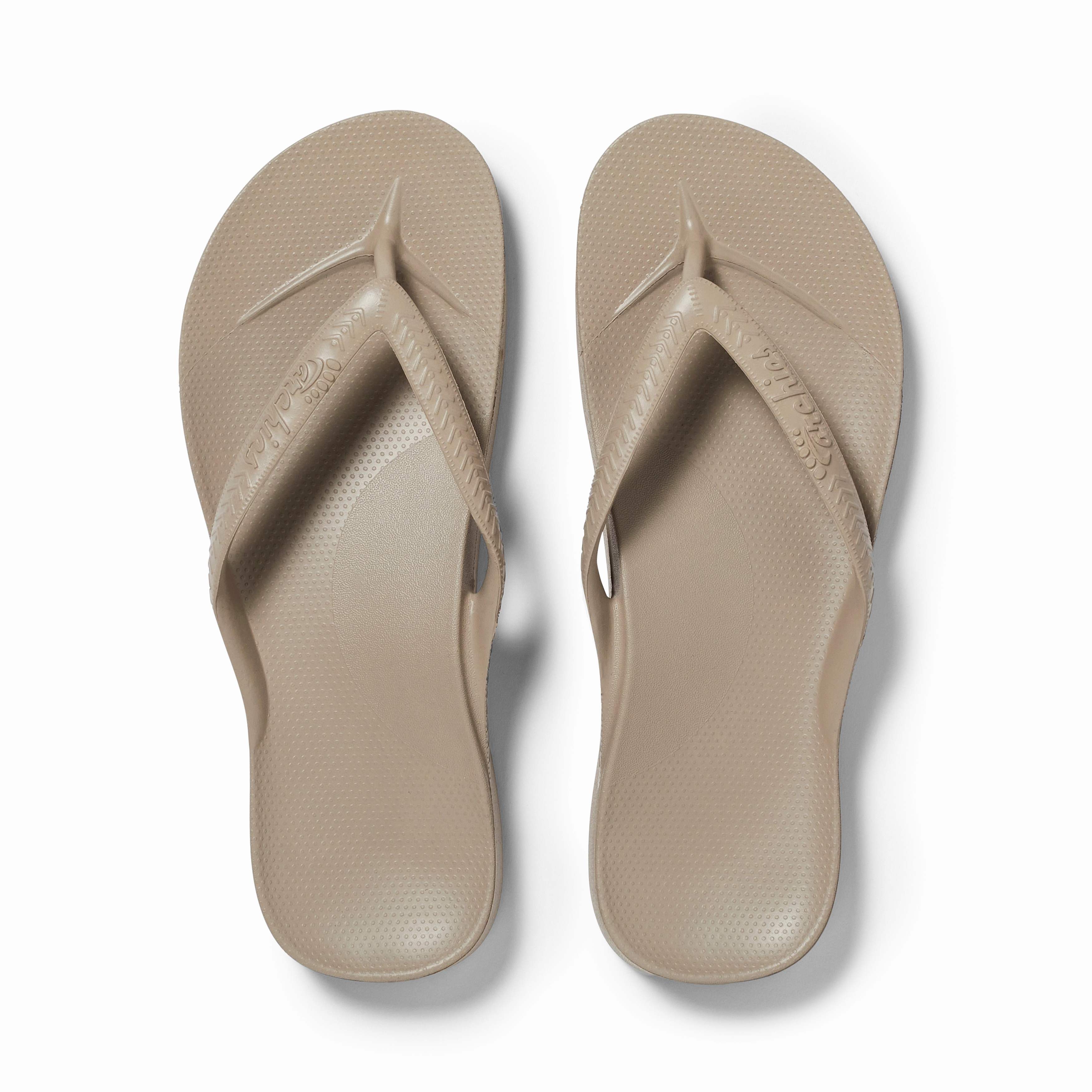 Arch Support Flip Flops - Classic - Taupe Wide Size Flip Flops