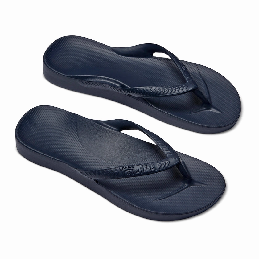 Wide Fitting Flip Flops Uk ARCH SUPPORT THONGS - Navy