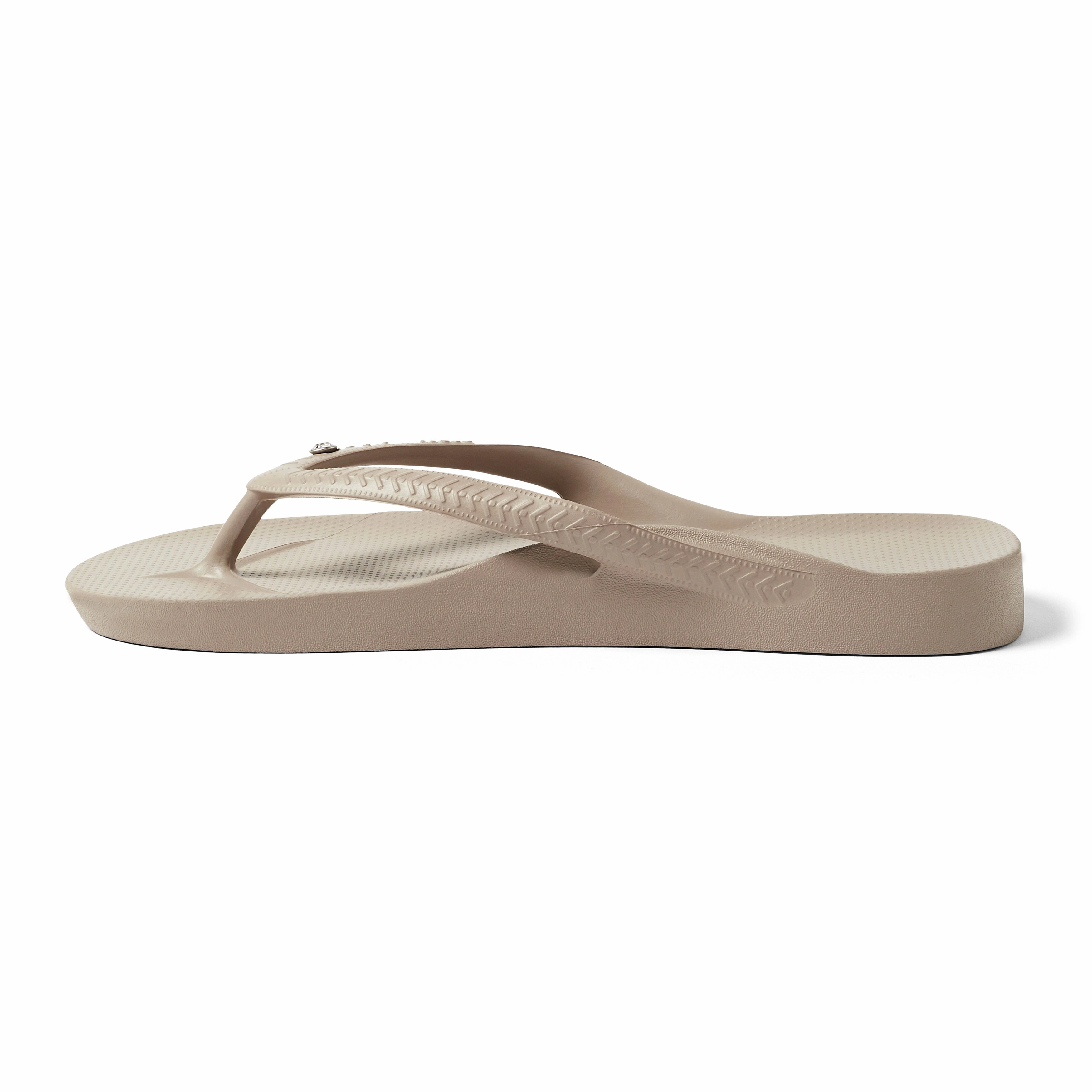 ARCH SUPPORT THONGS CRYSTAL - Crystal Taupe Sole Support Flip Flops