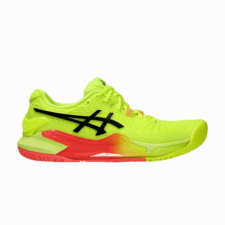 Asics Wide Tennis Shoes ASICS Gel-Resolution 9 Paris Safety Yellow Black (Women's)