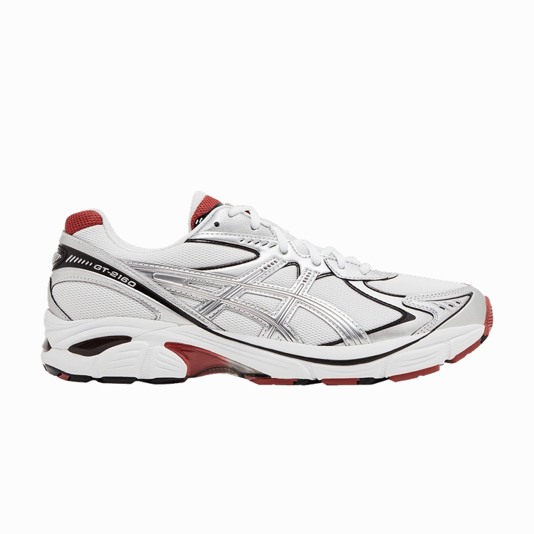 ASICS GT-2160 Silver Red Asics Arch Support Walking Shoes
