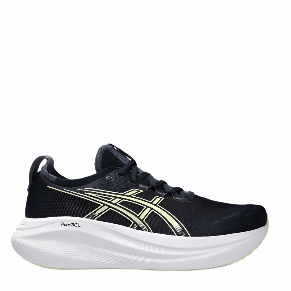 ASICS Men's GEL-NIMBUS 27 Running Shoes in Midnight/Vanilla AW25 Good Running Shoes Wide Feet