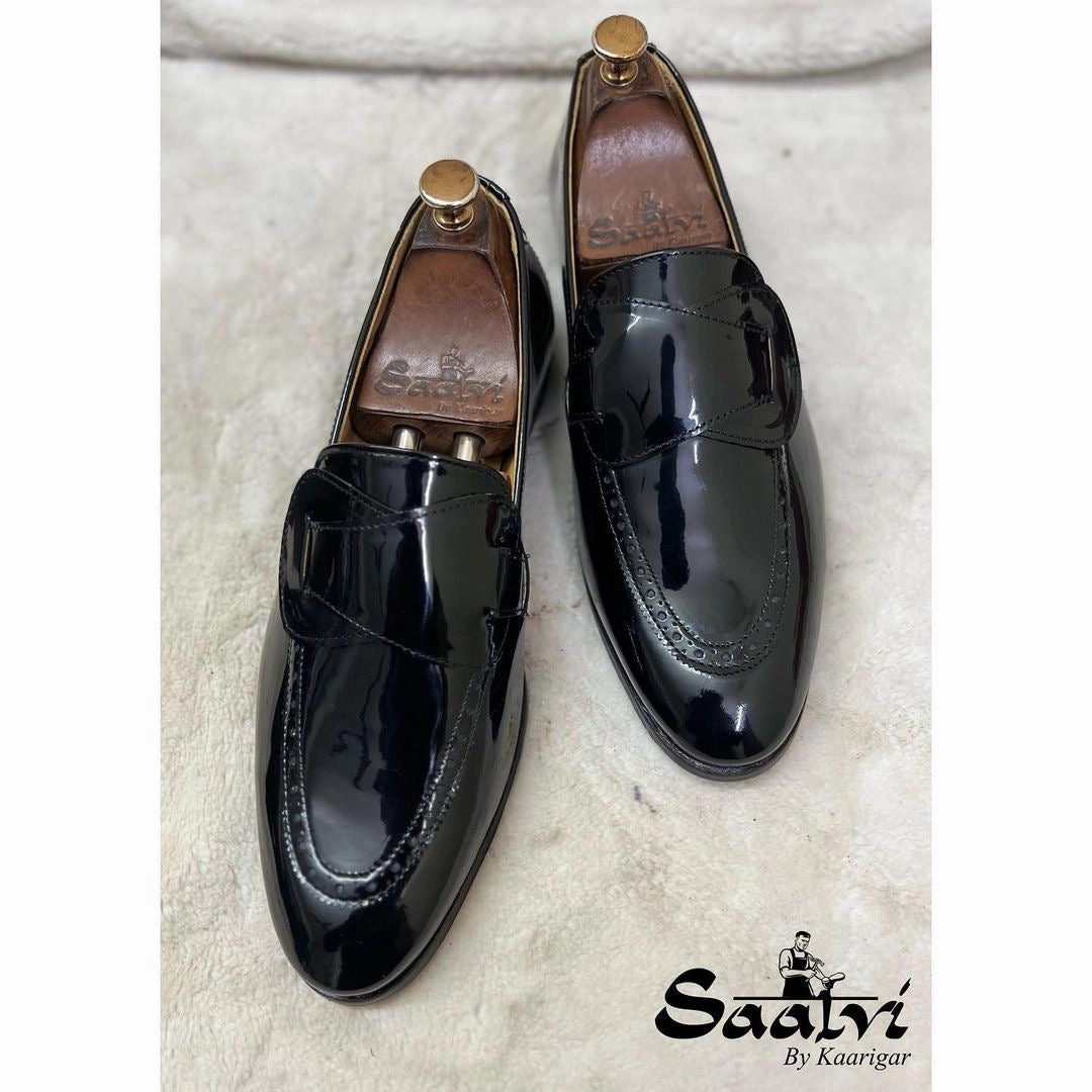 Nine Loafers Patent Butterfly Loafers