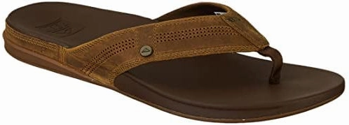 Oh Dem Golden Slippers Song REEF Cushion Lux Men's Flip Flop  Ultra Soft Cushion Footbed, Premium Full Grain Leather Strap, Toffee RF0A3YMNTFF