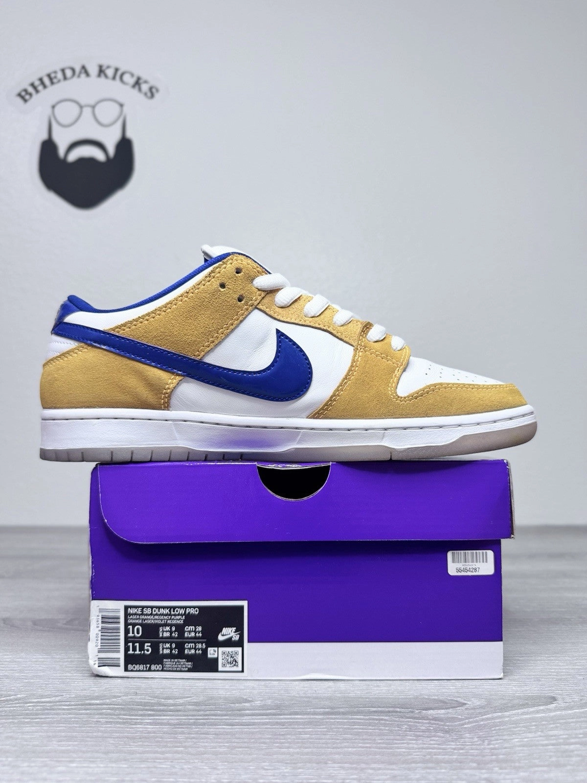 Size 10 - Nike SB Dunk Low "Laser Orange" BQ6817-800 Preowned Authentic Asics Arch Support Walking Shoes