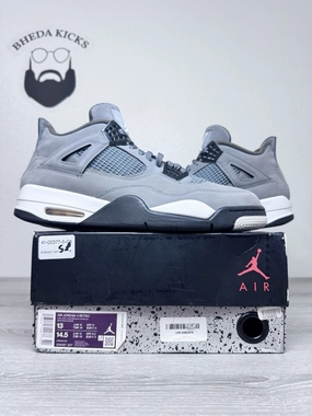 Size 13 - Nike Air Jordan 4 Retro Cool Grey 2019 308497-007 Mens Preowned Asics Gel Dedicate 5 Tennis Shoe