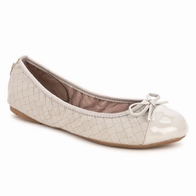 Flat Shoes With Straps OLIVIA Ballet Flat Shoes - Grey Suede W/ Emboss