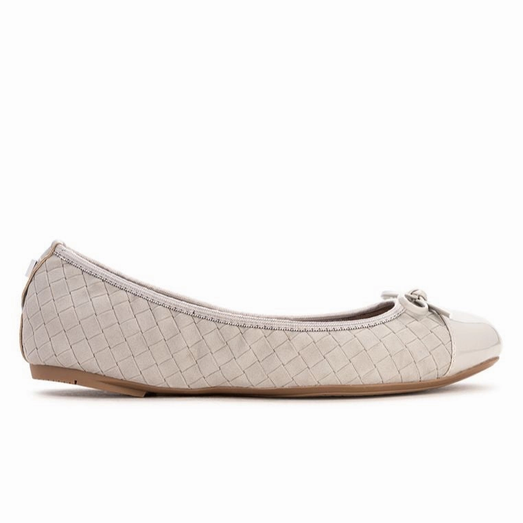 Flat Feet Shoes With Arch Support OLIVIA Ballet Flat Shoes - Grey Suede W/ Emboss