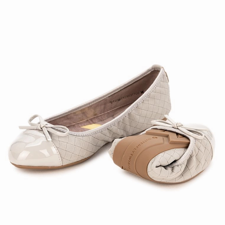 OLIVIA Ballet Flat Shoes - Grey Suede W/ Emboss Shoes For Standing All Day Flat Feet