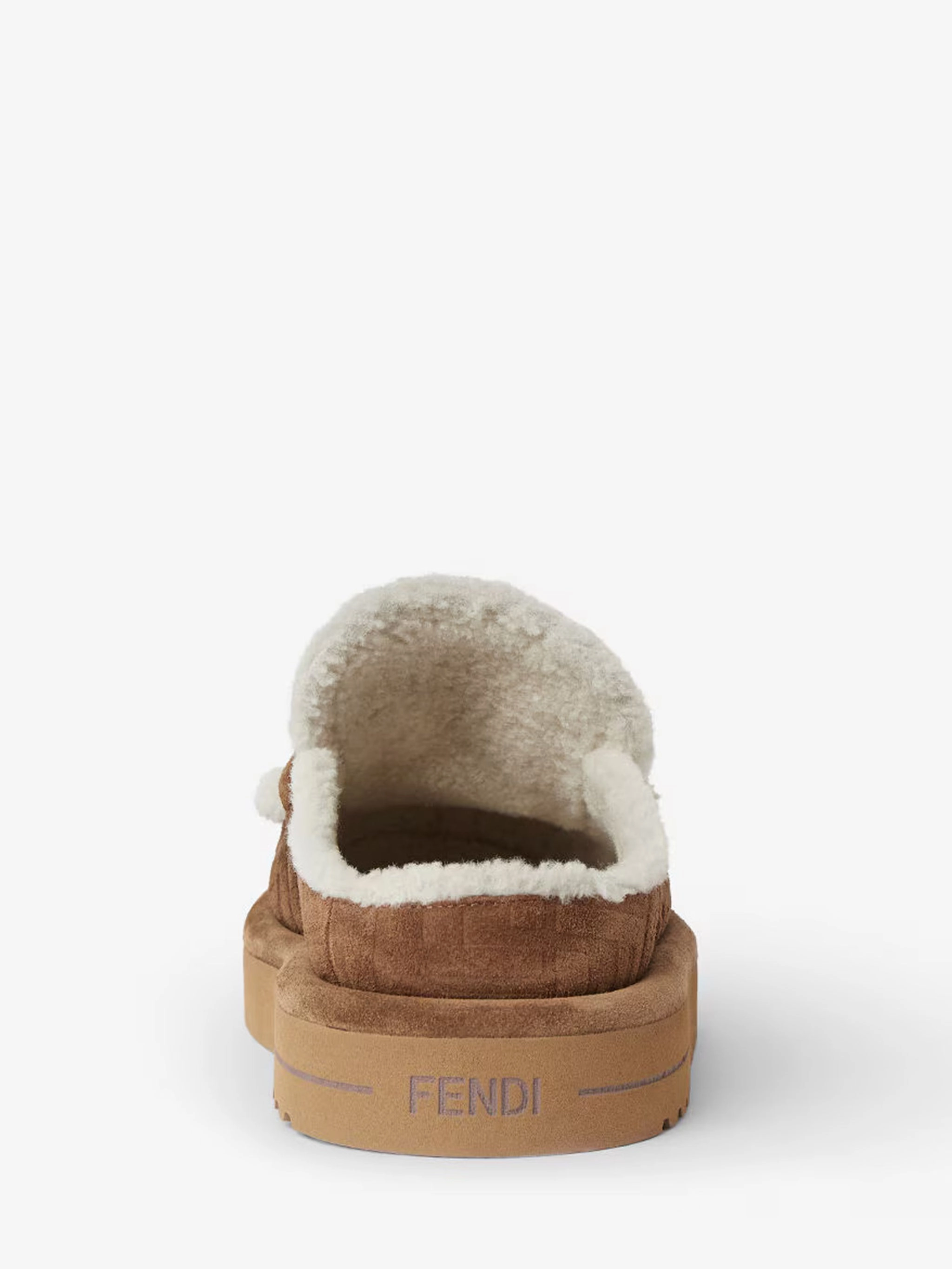 Casual Canvas Shoe Crossword FENDI Apres Chic FF Suede and Shearling Sabots