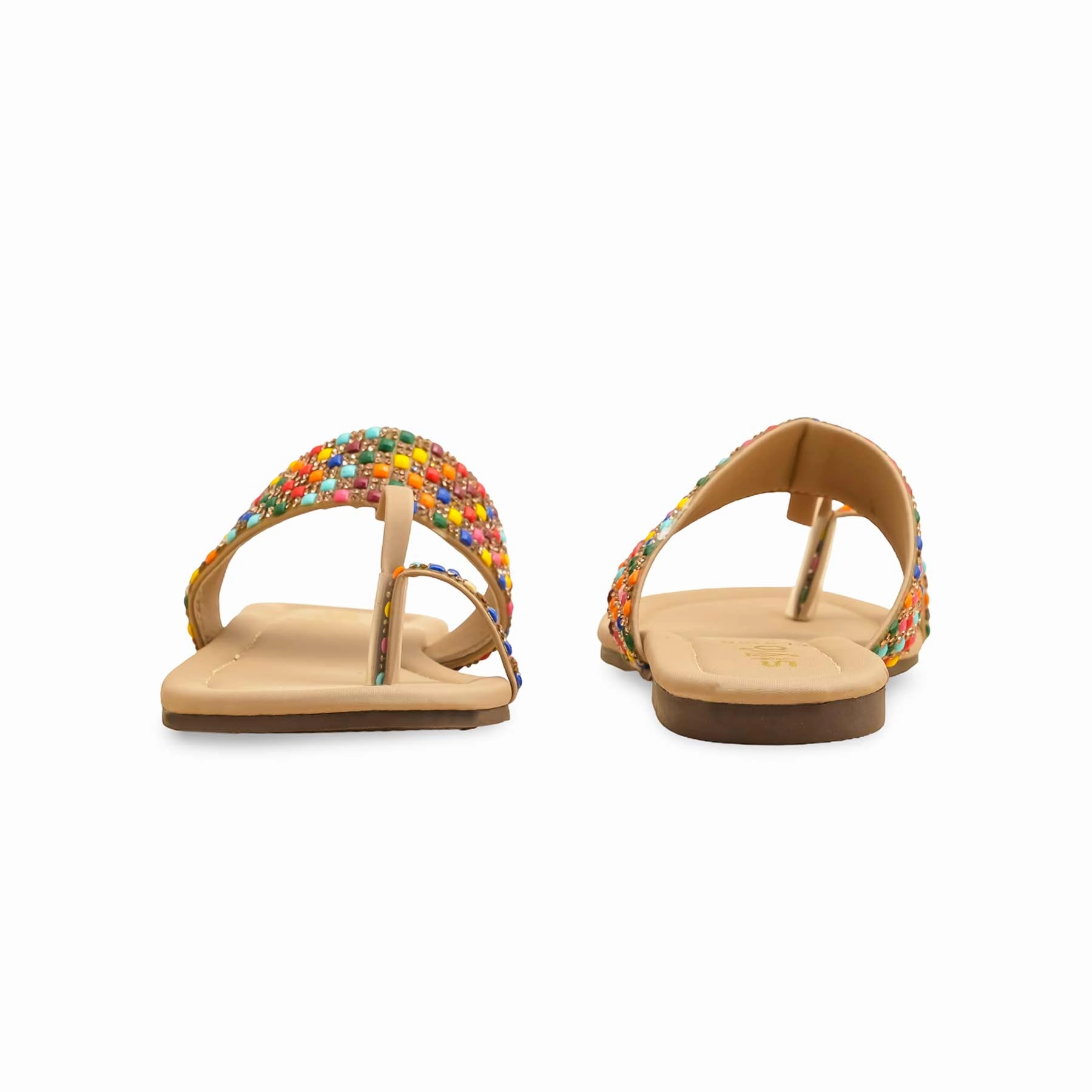 Beige Casual Chappal CL2105 Dress With Casual Shoes