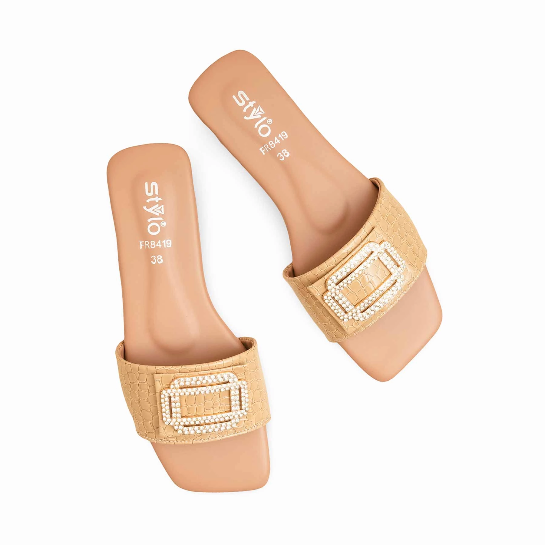 Beige Formal Slipper For Ladies FR8419 Gemma Mule Slippers