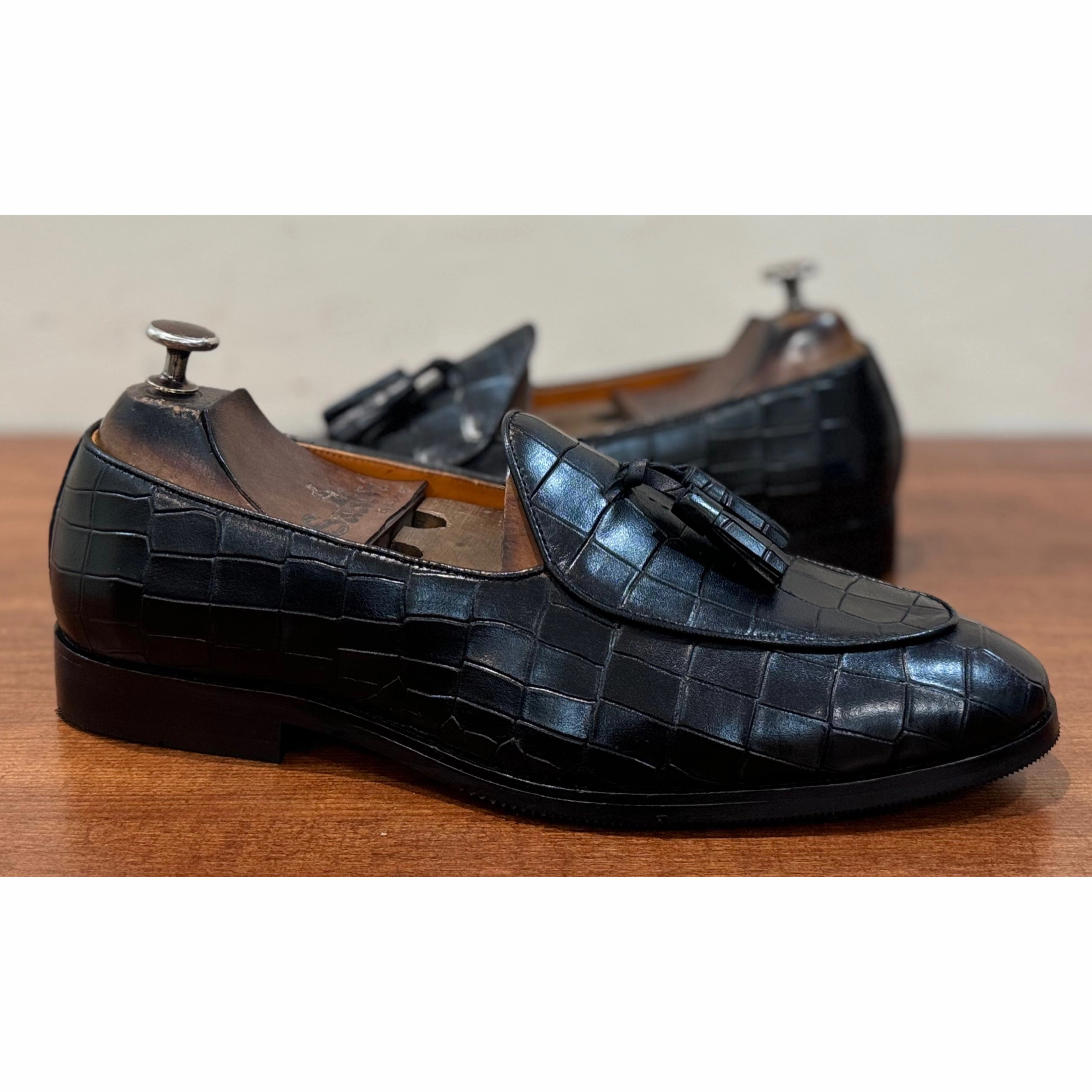 Belgian Loafers Croco Purple Loafers