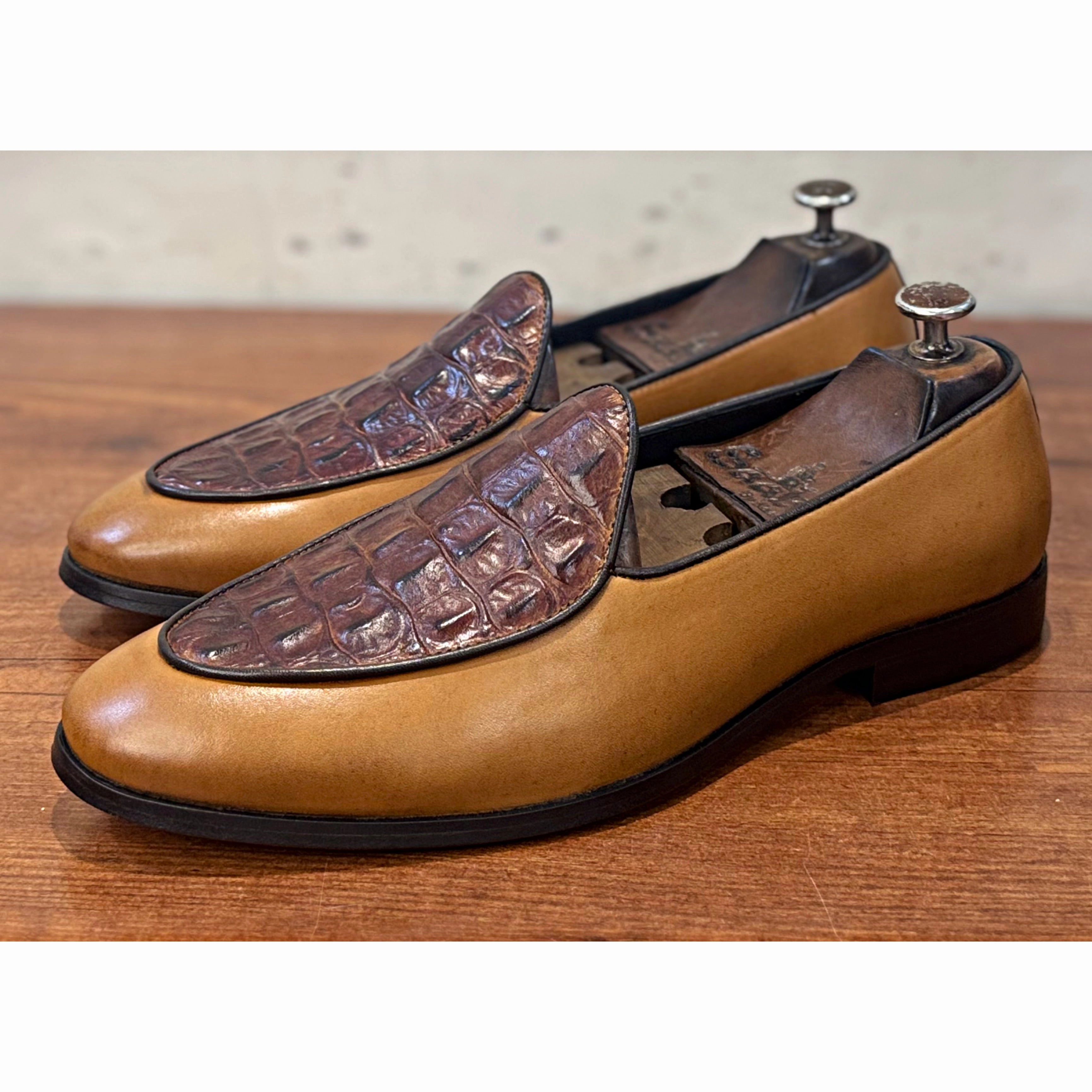 Sam Loafers Belgian Loafers Croco Tan