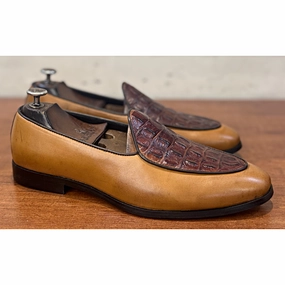 Loafers Cocktail Bar Belgian Loafers Croco Tan