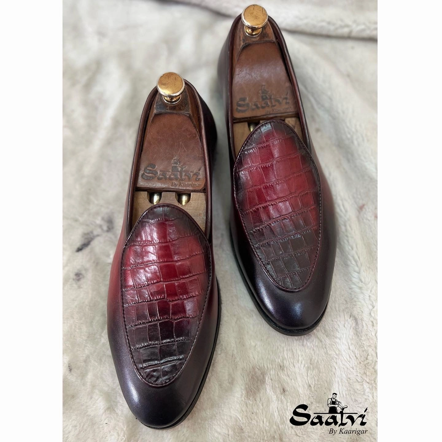 Belgian Loafers Hand Patina Toe Box Loafers