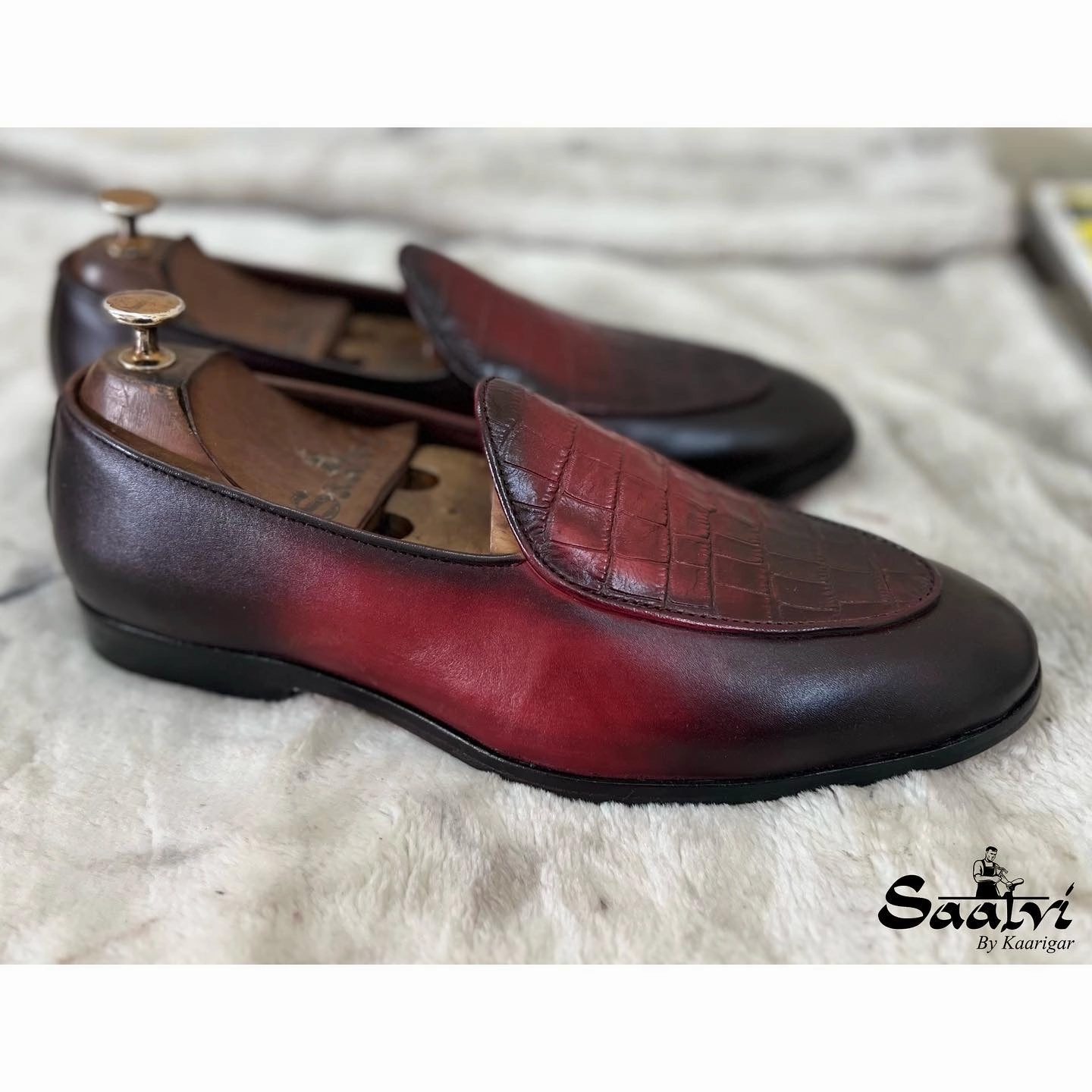 Belgian Loafers Hand Patina Women Leather Loafers