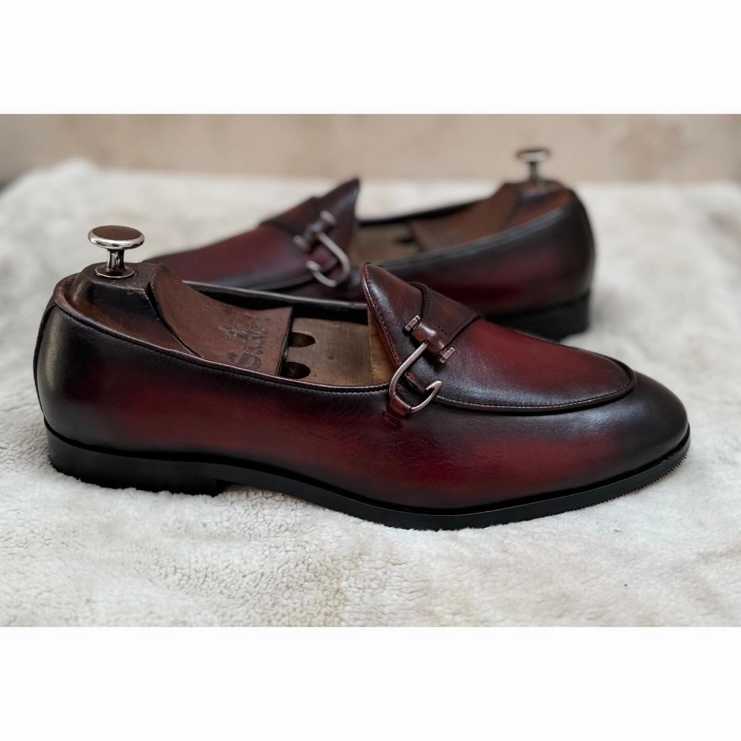 Belgian Loafers Moritz Bordo Cloth Loafers