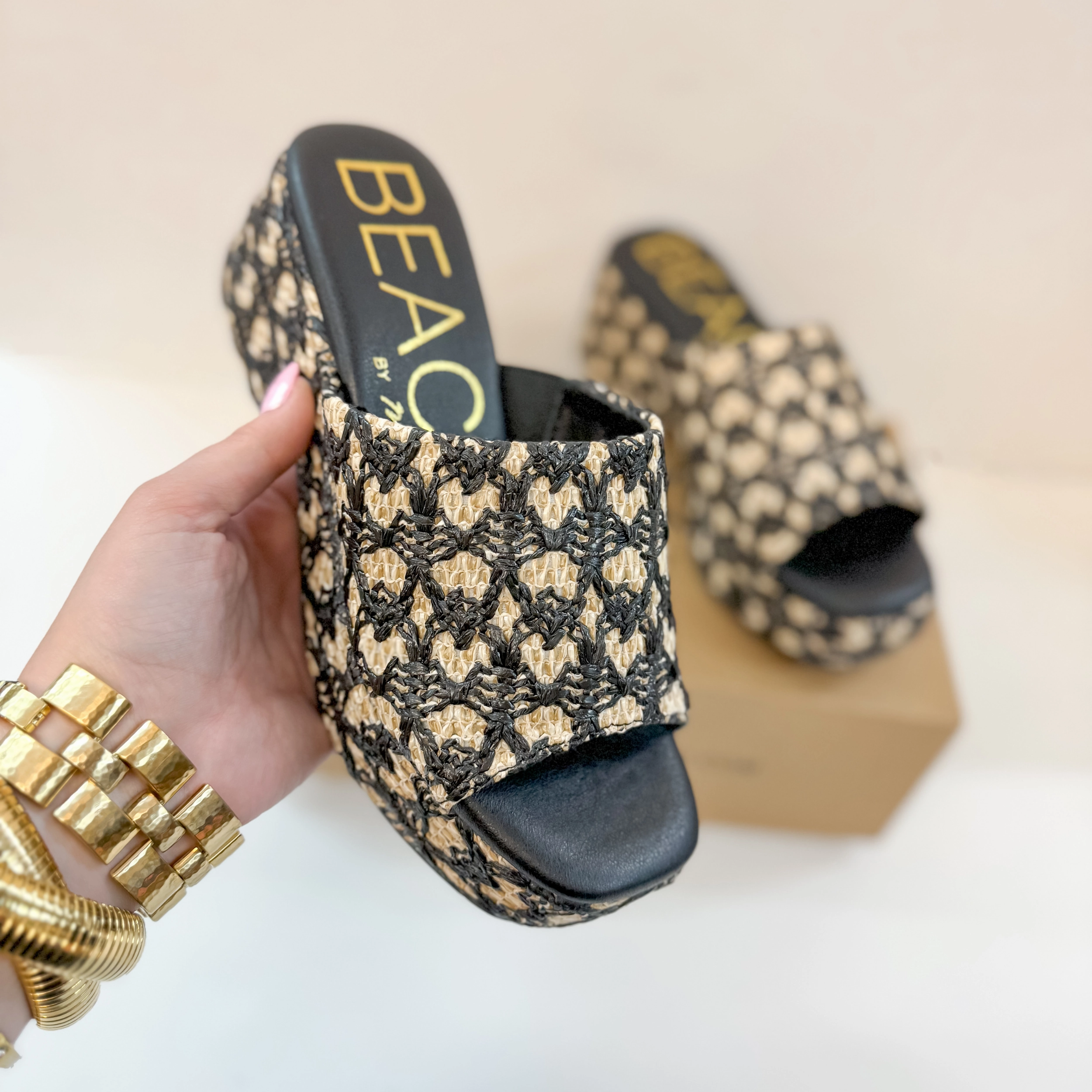 Better In Flip Flops Decal Matisse | Cruz Multi-Color Platform Sandal in Black