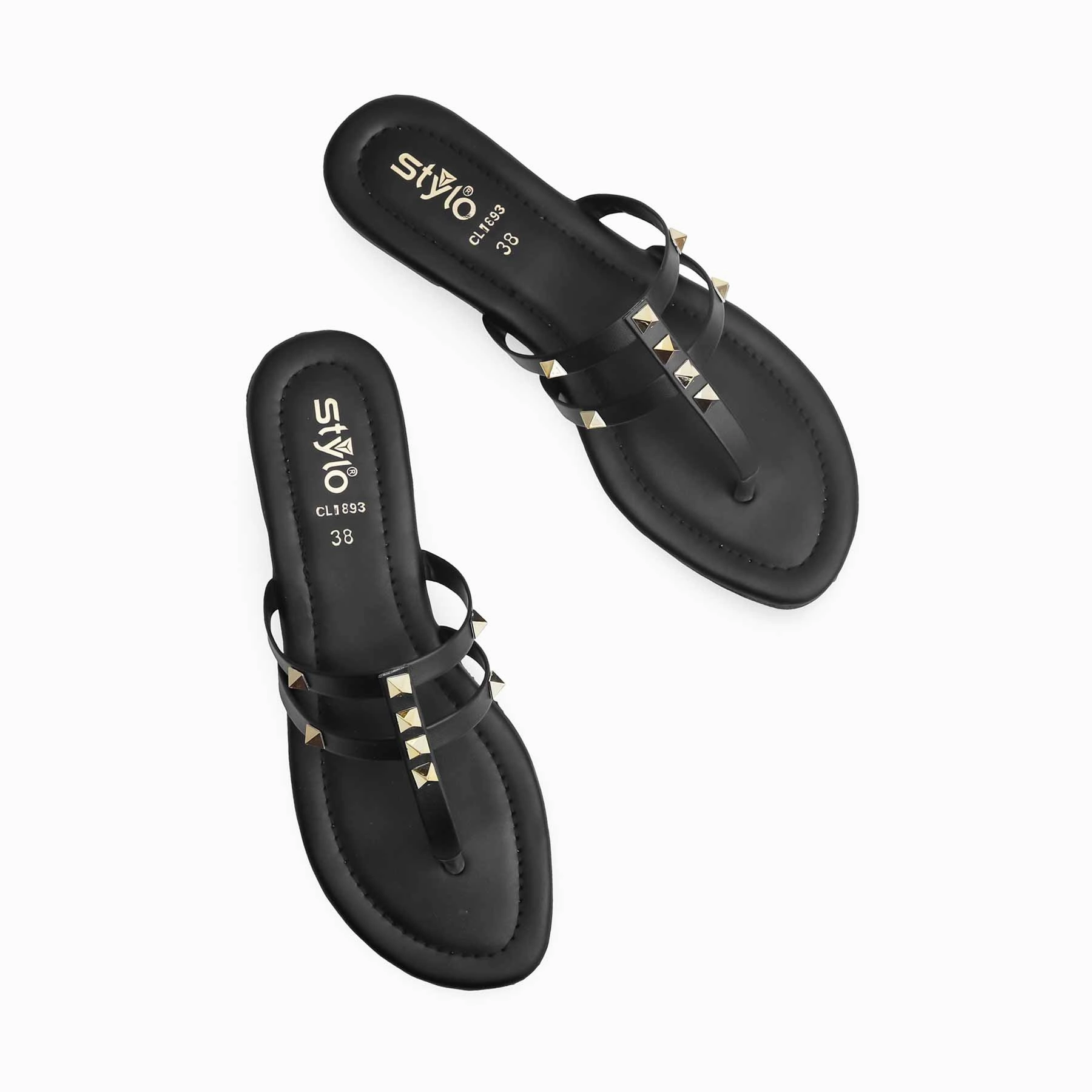 Black Casual Chappal CL1893 Casual Size 15 Shoes