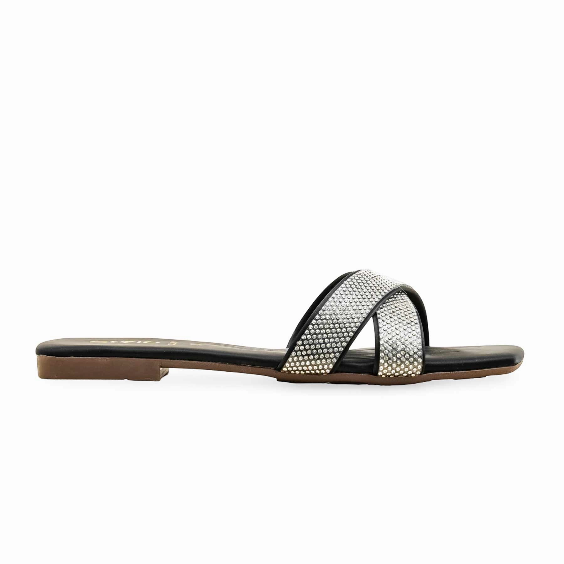 Black Casual Slipper CL2097 Pictures Of Lady Slippers