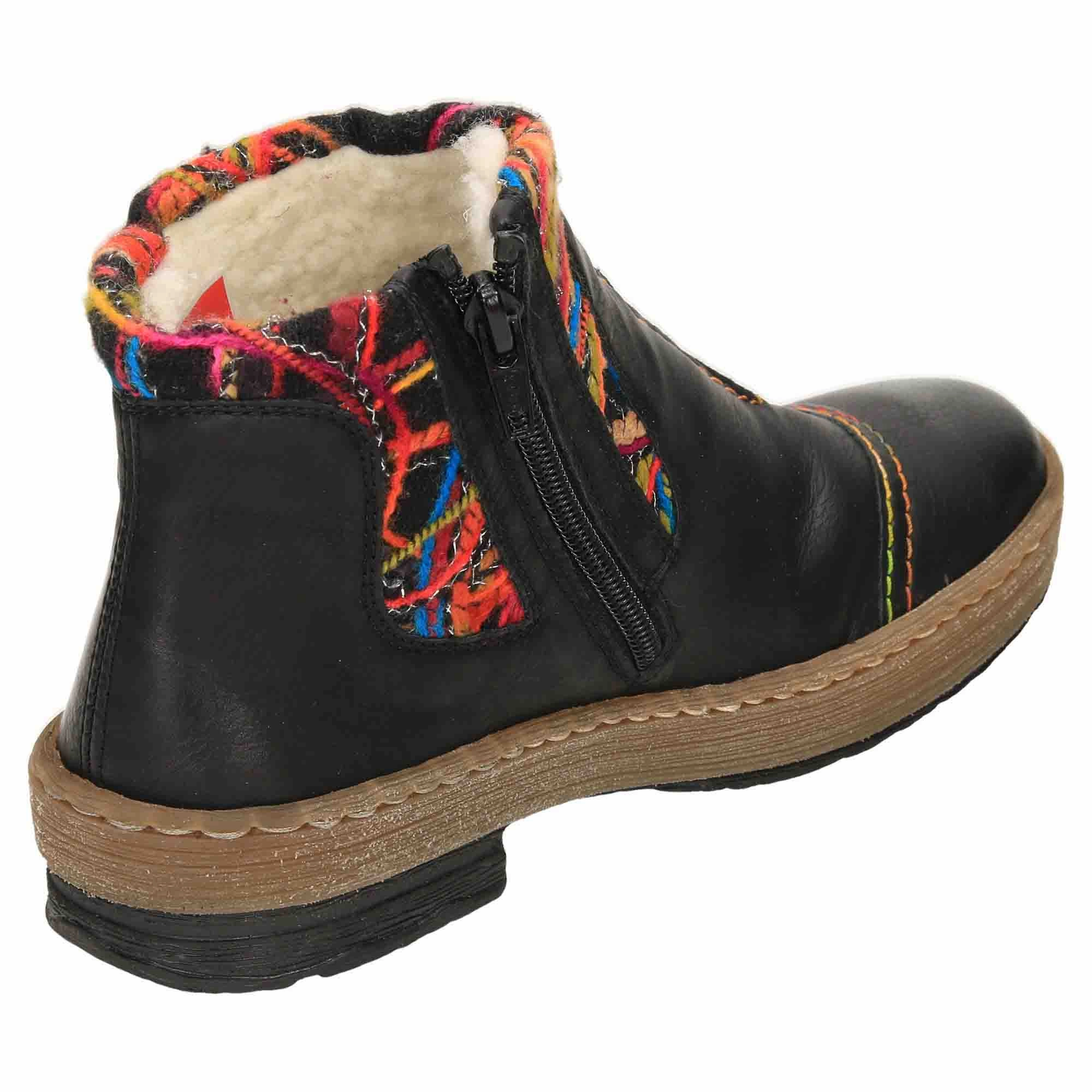 Basketball Shoes For Feet Black Flat Knitted Cuff Ankle Boots Z6759-00