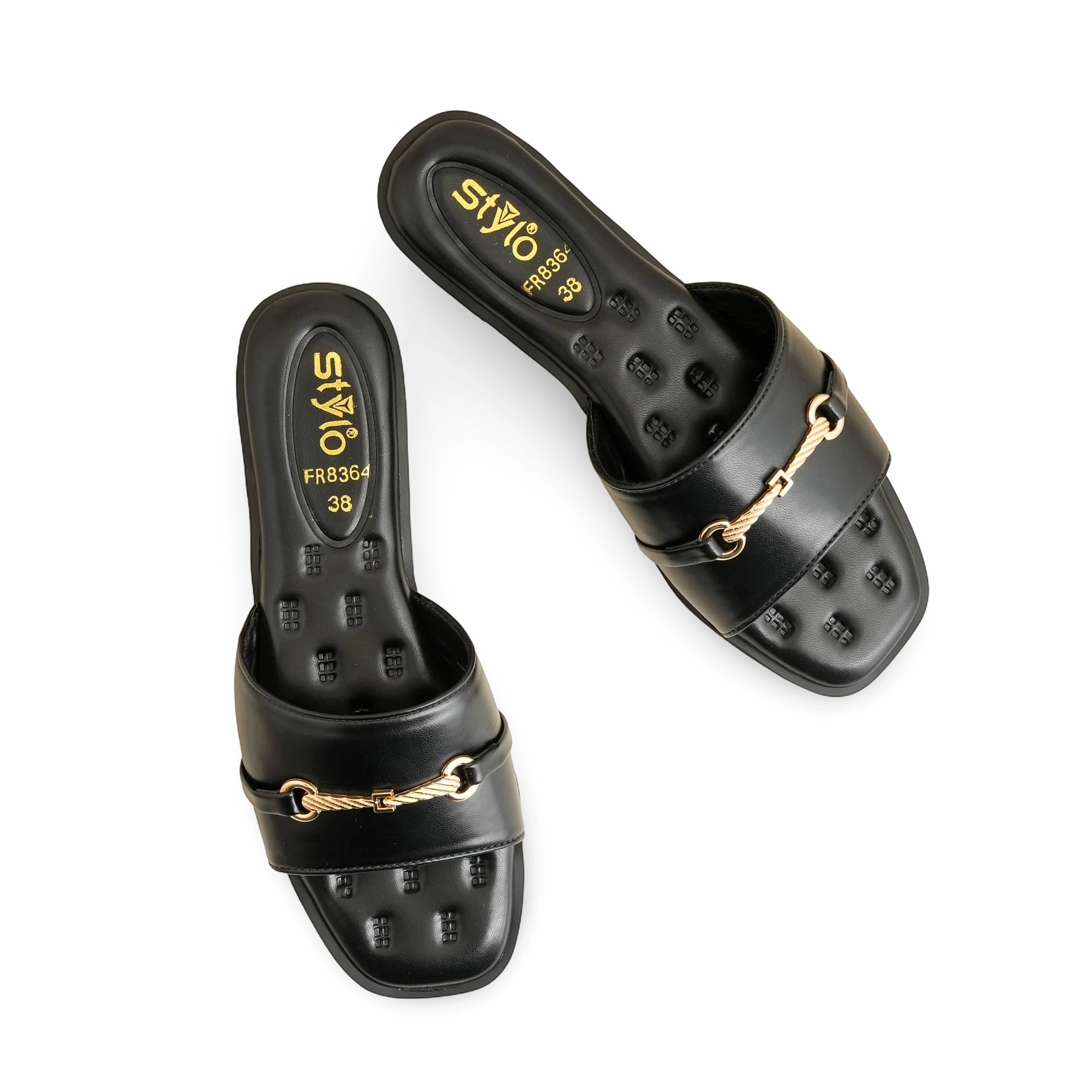 Furry Slides Black Formal Slipper FR8364