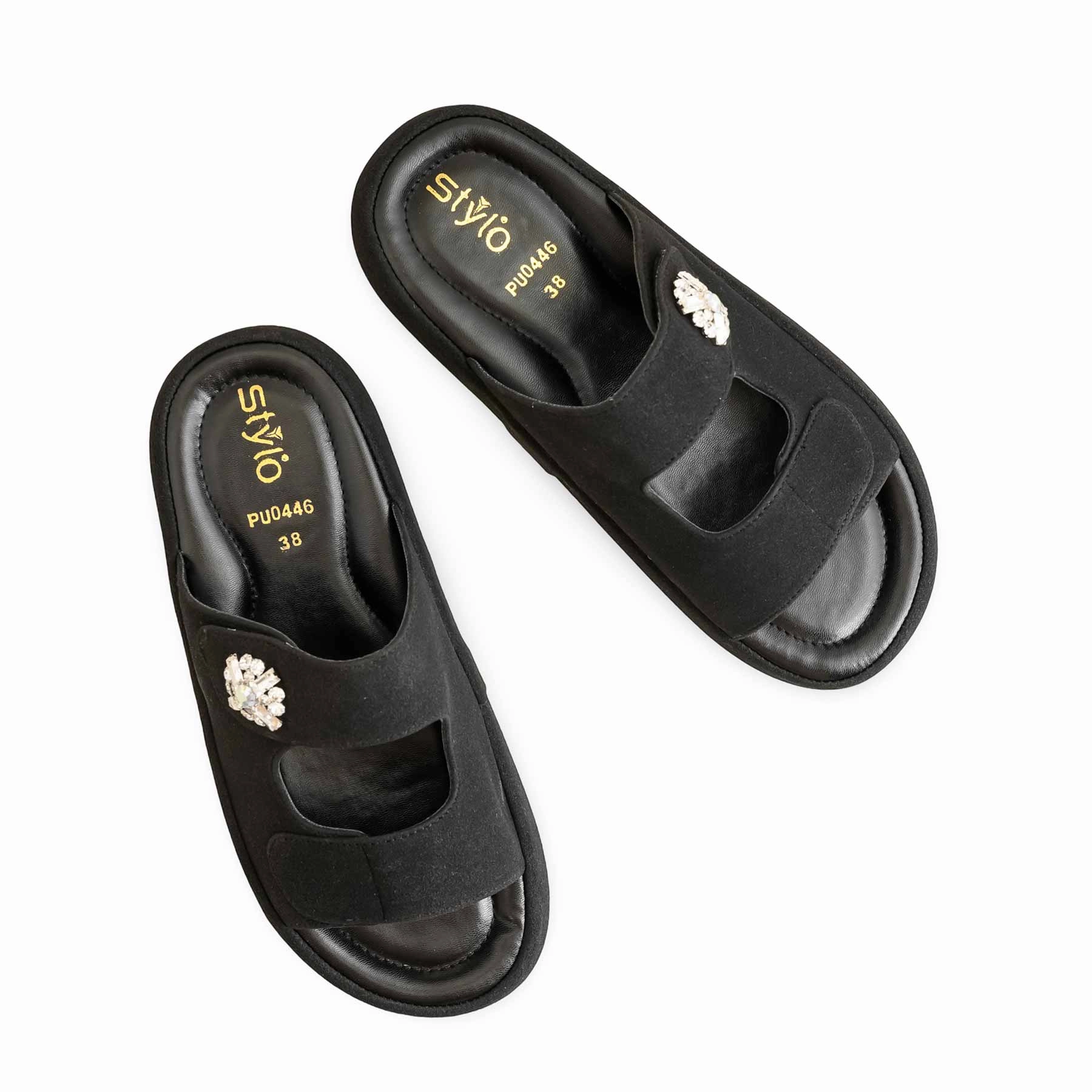 Best Slippers For Neuropathy Black Formal Slipper PU0446