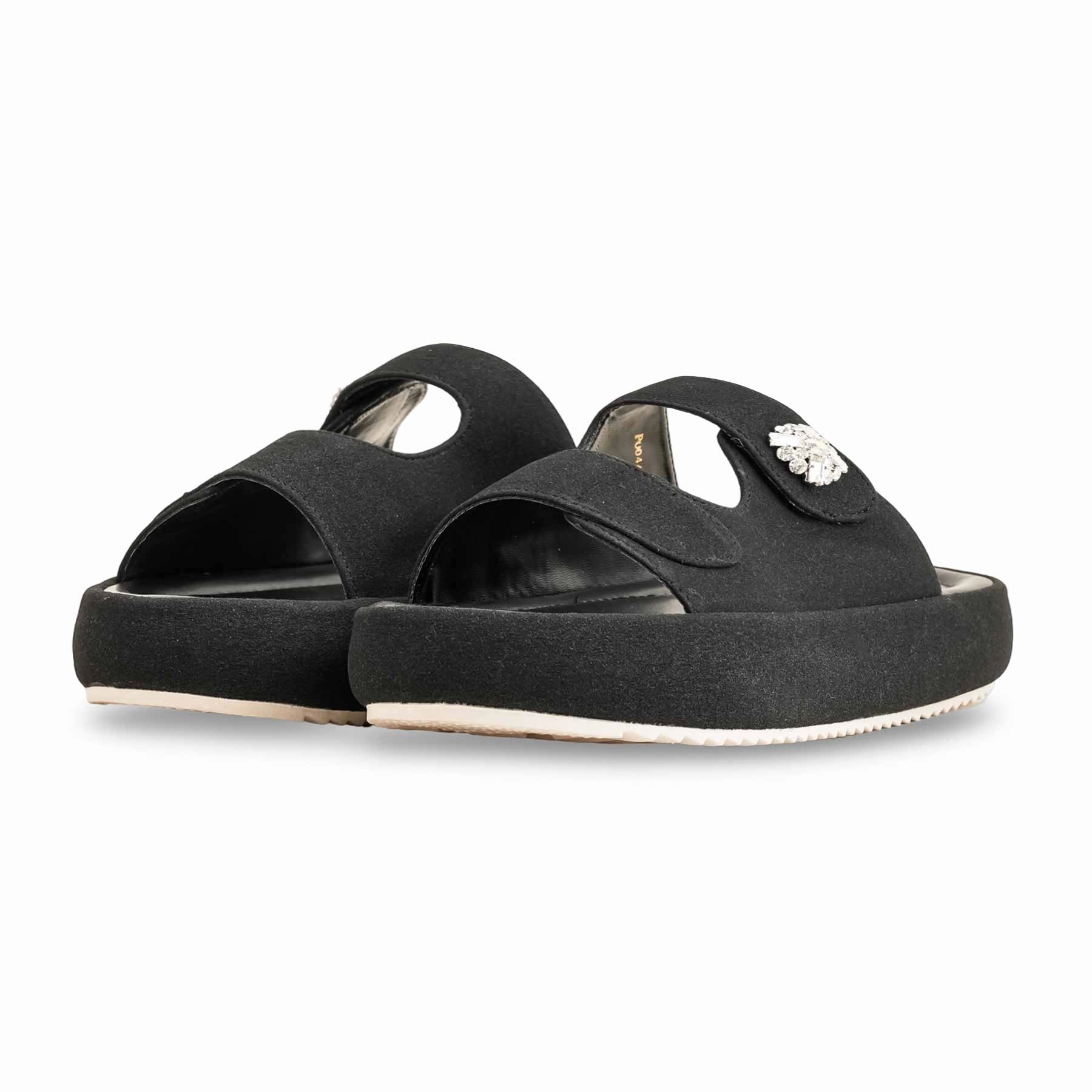 A La Mode Slippers Black Formal Slipper PU0446