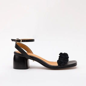 Black Heeled Swap Sandal Black Boho Golf Sandals