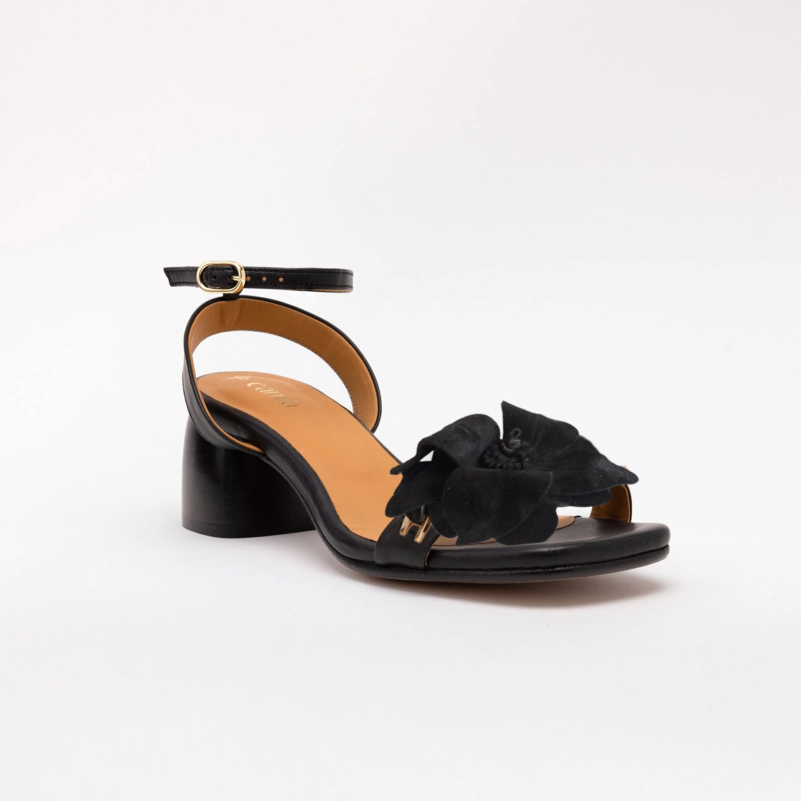 Sandals Costa Rica Black Heeled Swap Sandal Charcoal Camia Flower