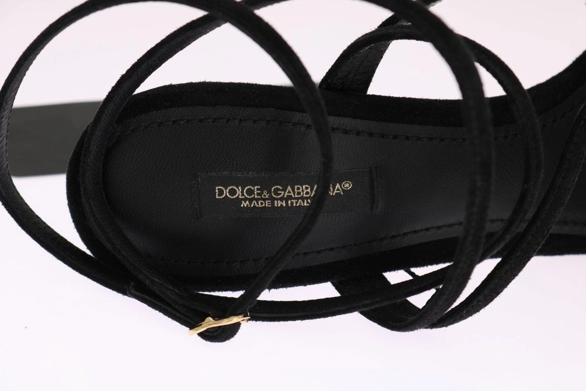 Handcrafted Sandals Black Suede Keira Strap Sandals