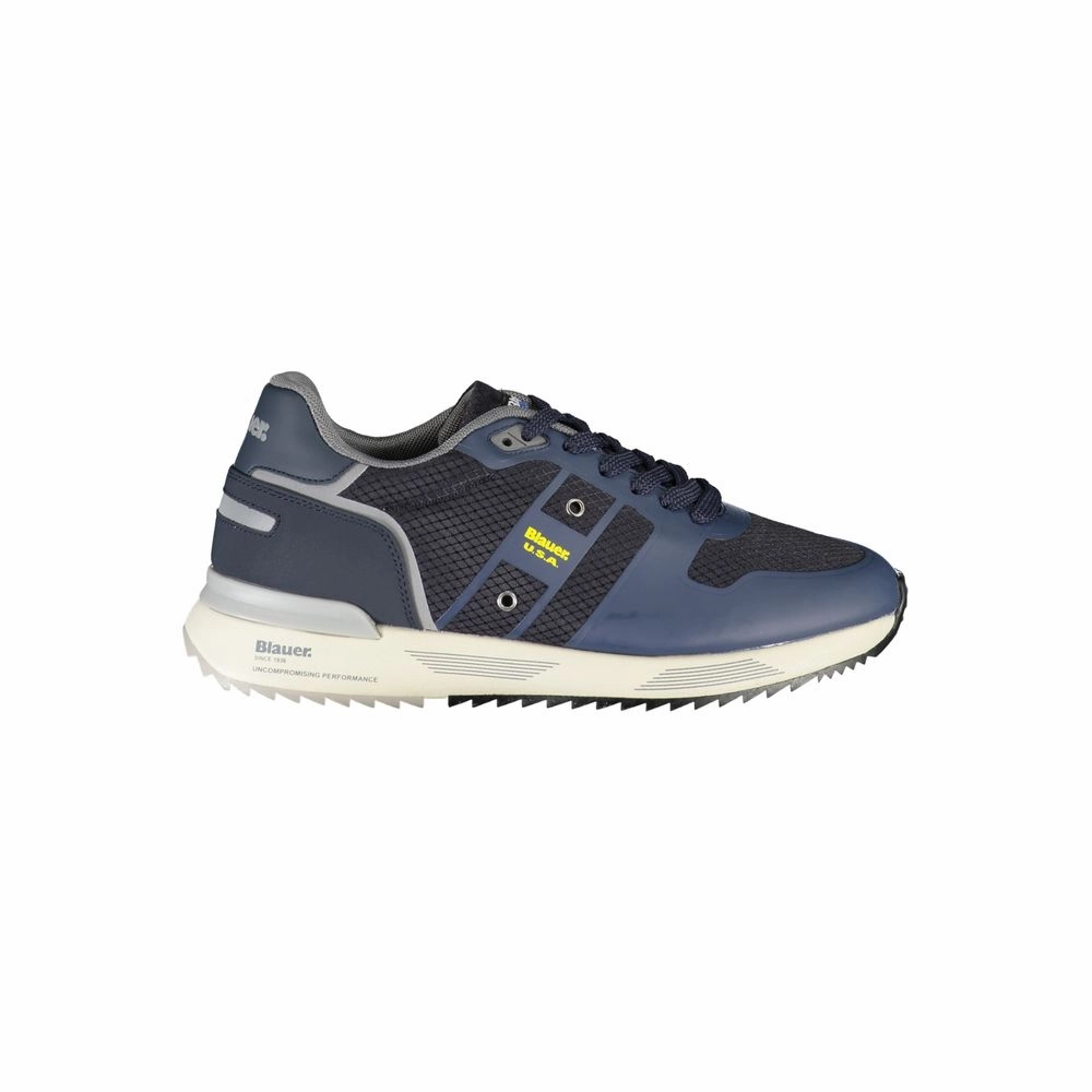 Comfortable Fashion Sneakers Blauer Dapper Blue Sneakers with Contrast Detailing