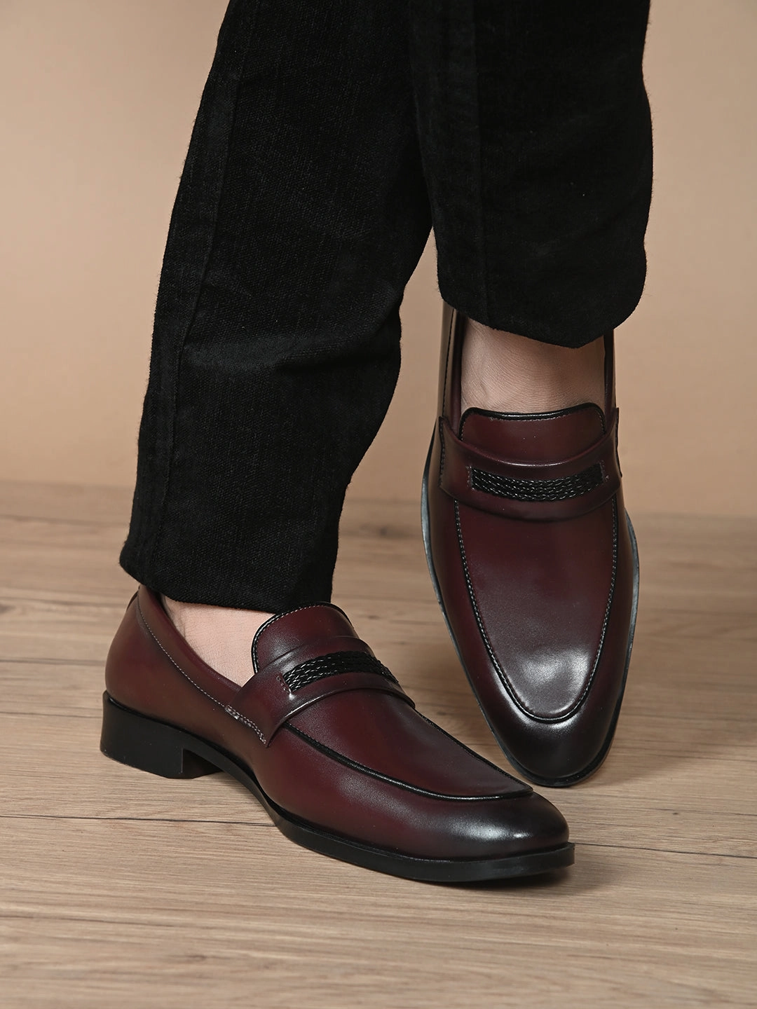 Loafers With Fur Lining Bond Cherry Saddle Loafers