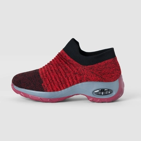 Sneakers Dressy Breathable No-Tie Stretch Shoes - Red