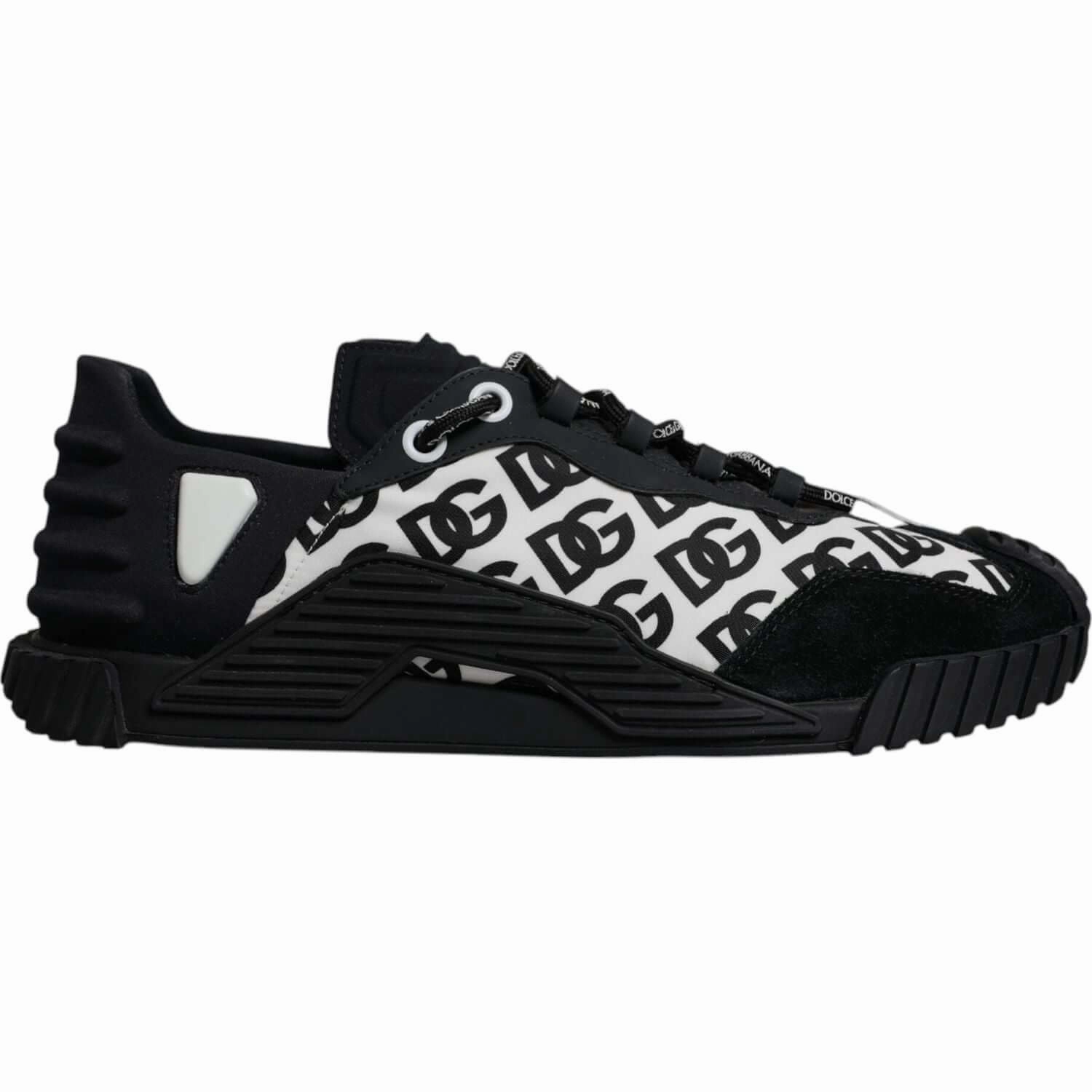 Sneakers 5c Dolce & Gabbana Black Logo Lace Up Low Top NS1 Sneakers Shoes
