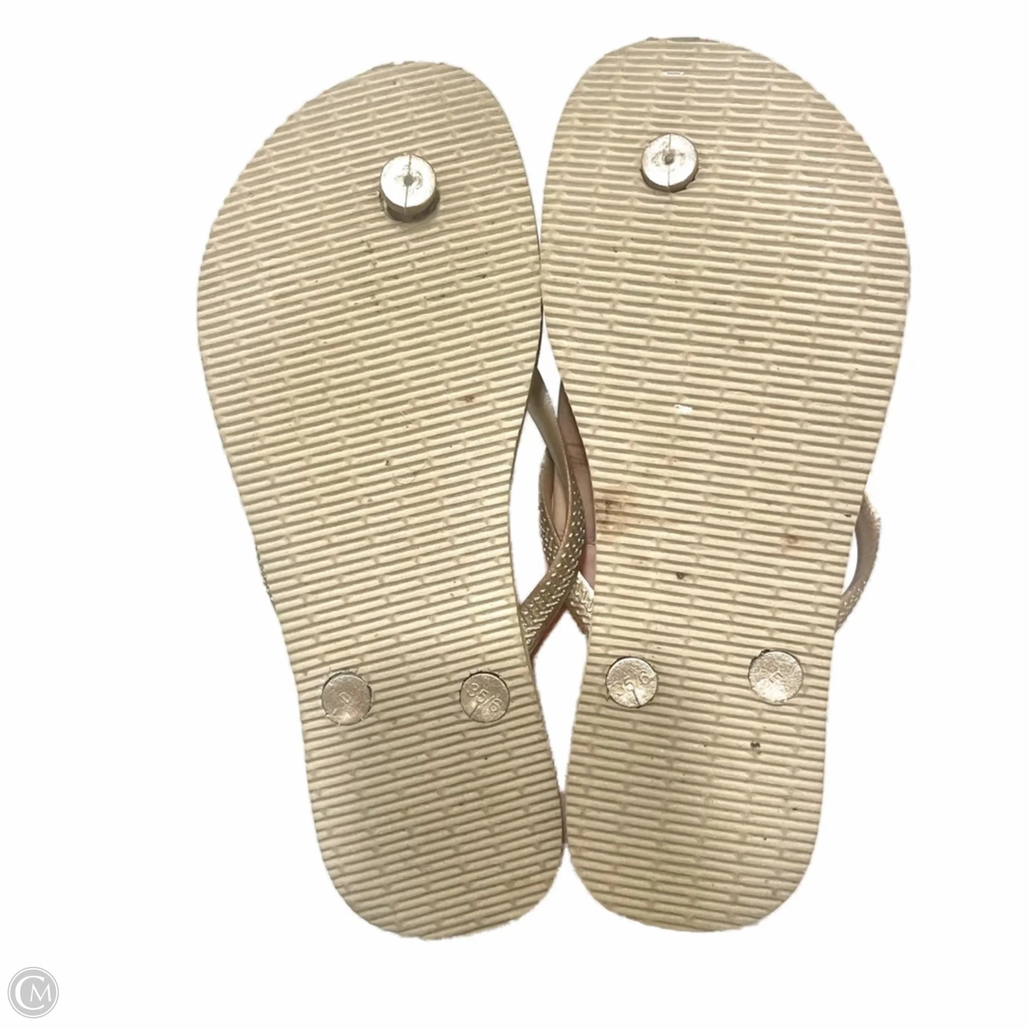 Gold Dressy Flip Flops Sandals Flip Flops By Havaianas In Tan, Size: 6