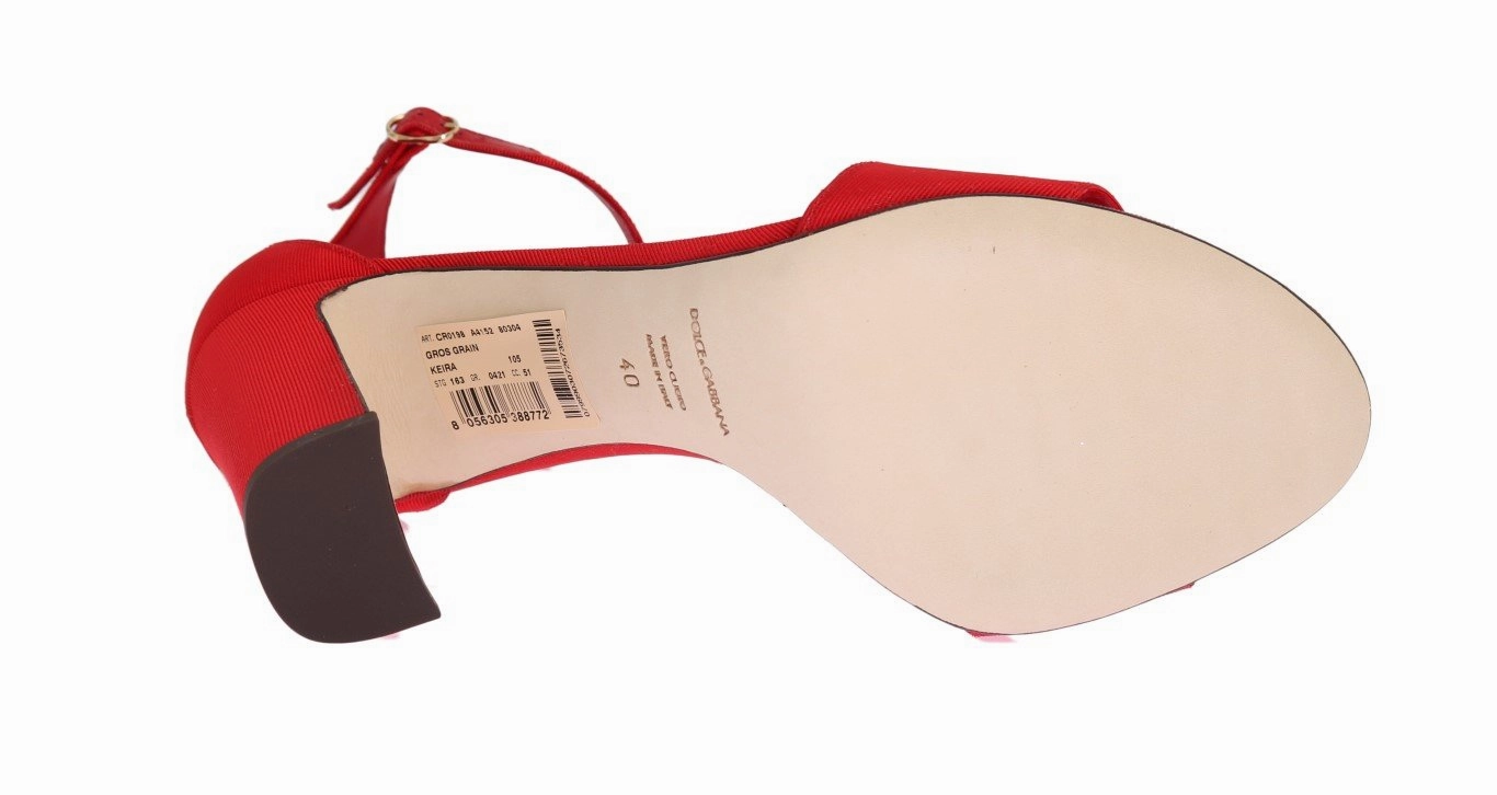 Swiftwater Sandals Red Cotton Leather Heels Pumps