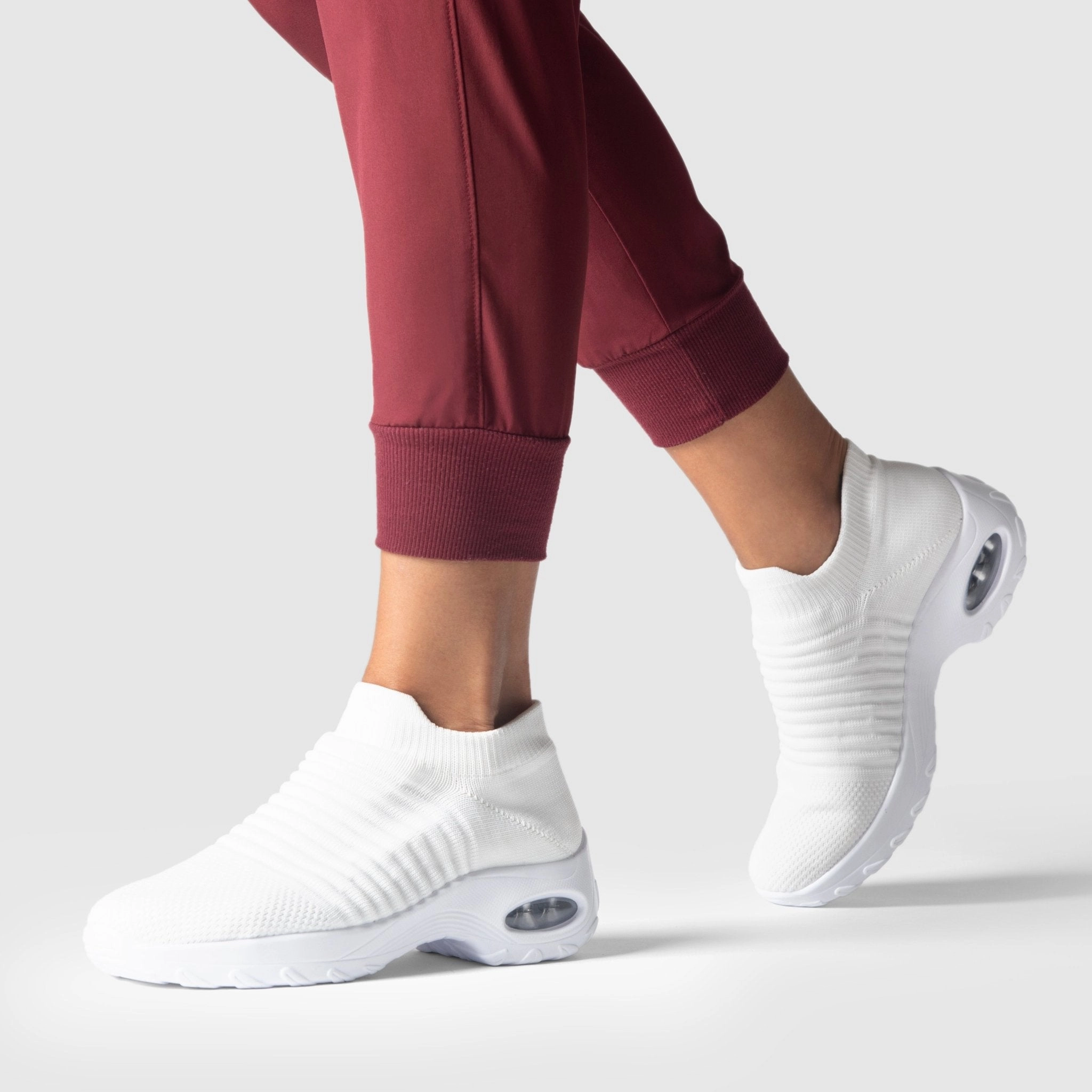 Propet Sneakers Breathable No-Tie Stretch Shoes - White