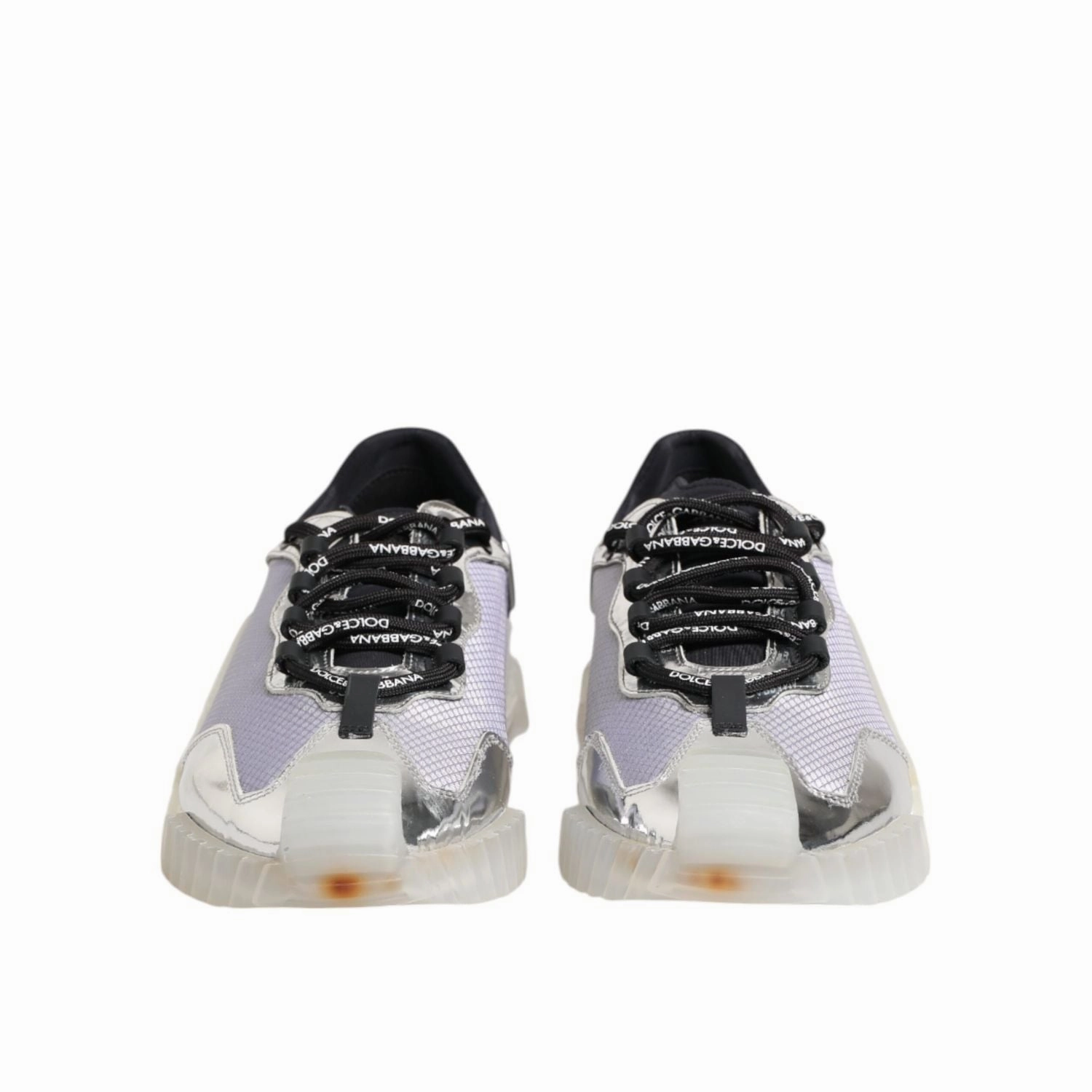 5 Toe Sneakers Dolce & Gabbana Silver Black Nylon NS1 Low Top Sneakers Shoes