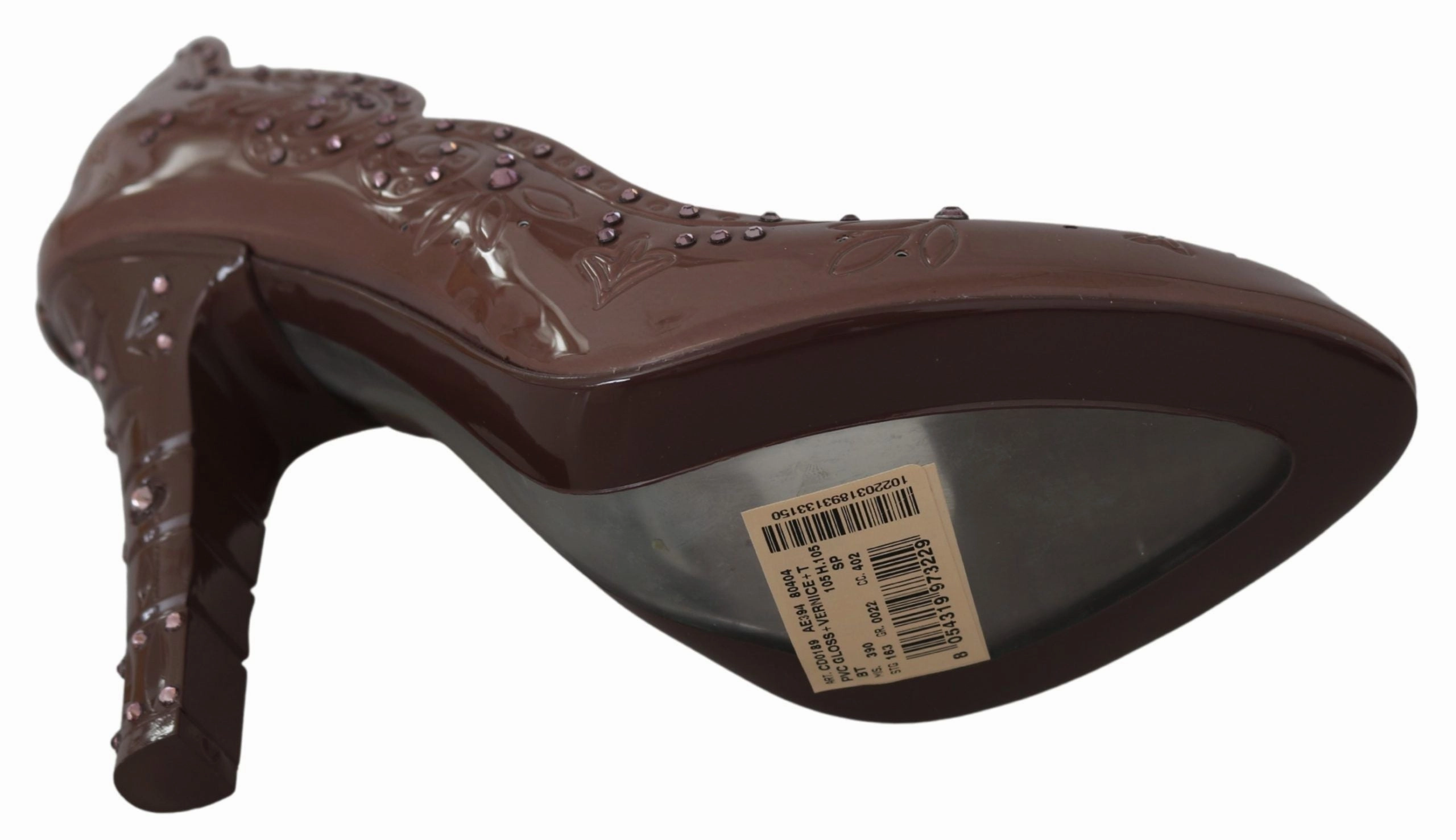 Sandals Beach Resort St Lucia Brown Floral Crystal Heels CINDERELLA Shoes