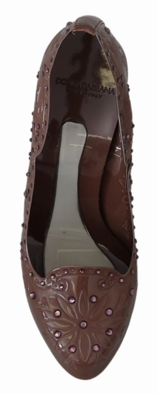 Brown Floral Crystal Heels CINDERELLA Shoes Yves Sandals