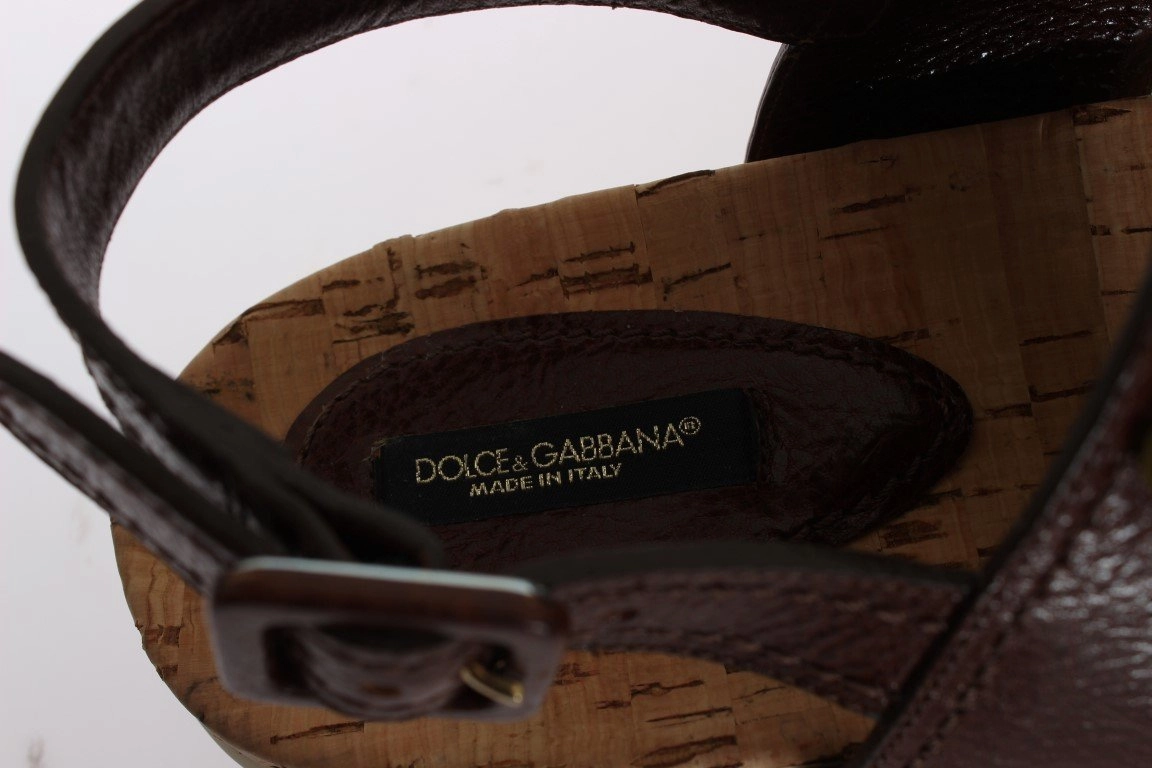 Brown Leather Lemon Crystal Sandals Starla Sandals