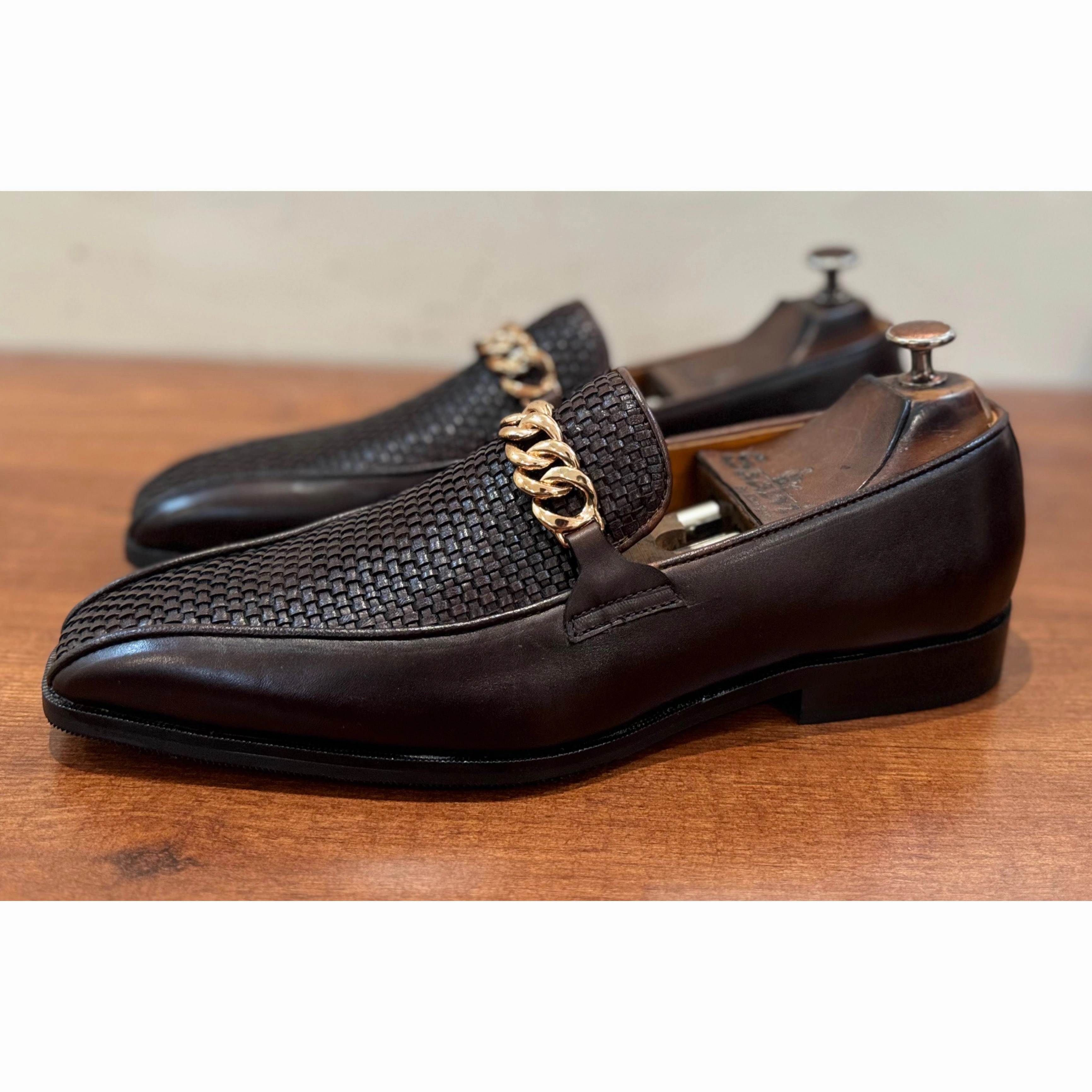 Adidas X Gucci Loafers Brown Loafers With Chain