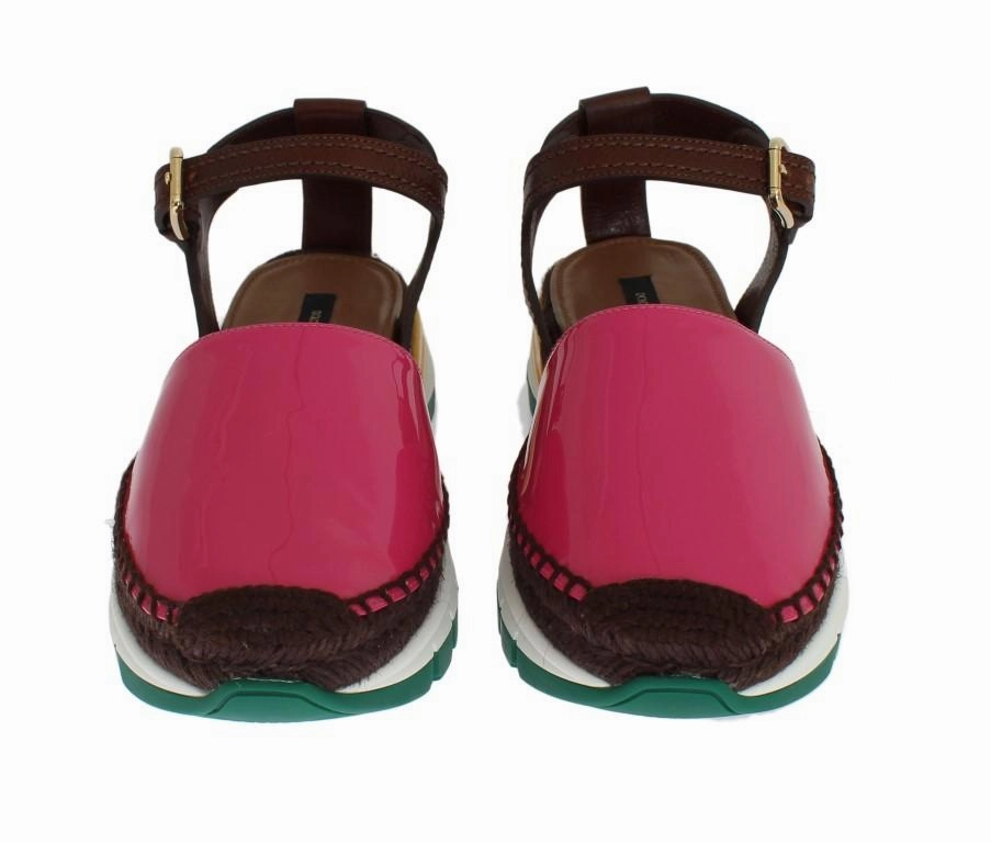 2 Inch Sandals 2025 Brown Pink Leather Espadrilles Sandals